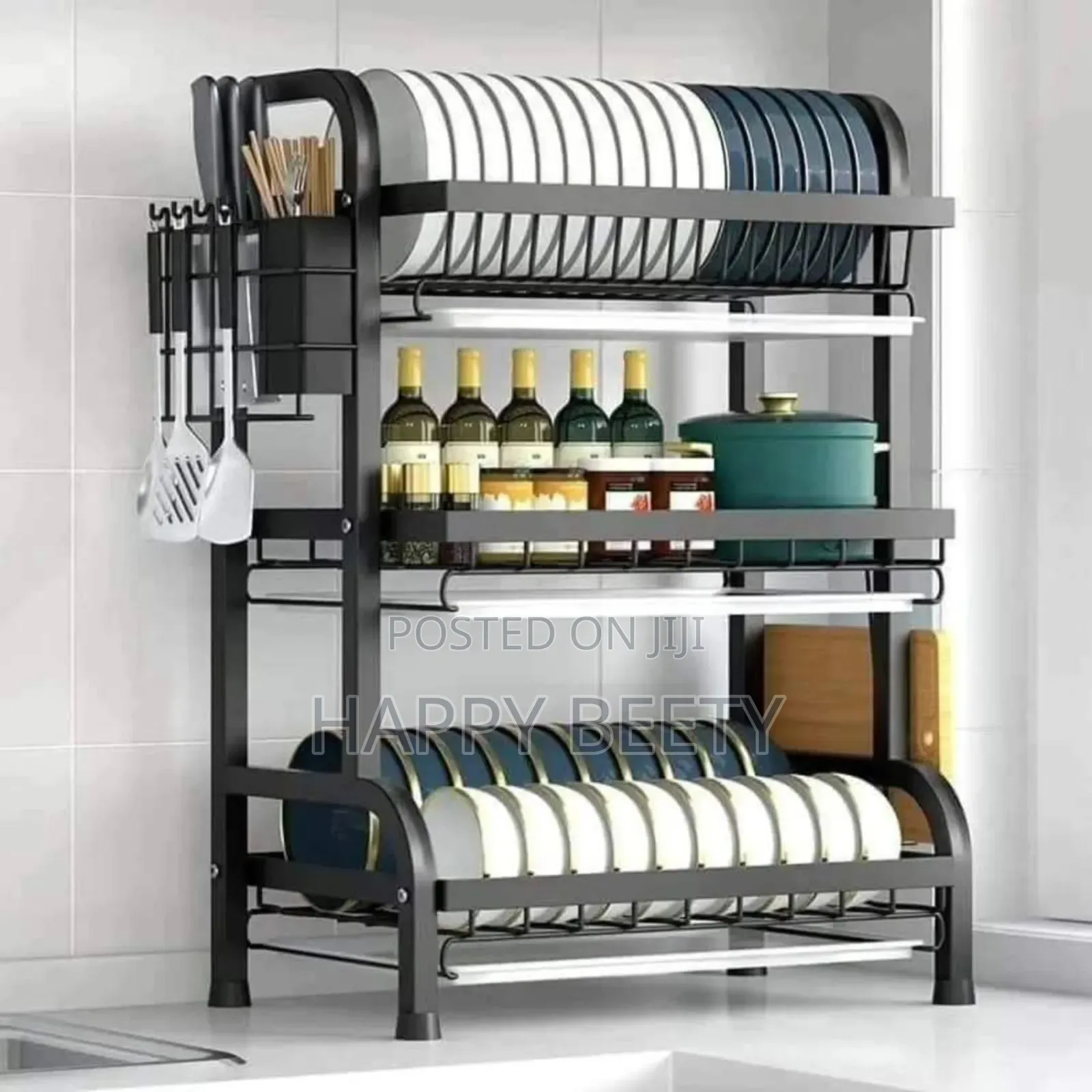 High Quality Heavy Duty 3 Tier Dish Rack With Cutlery Holde