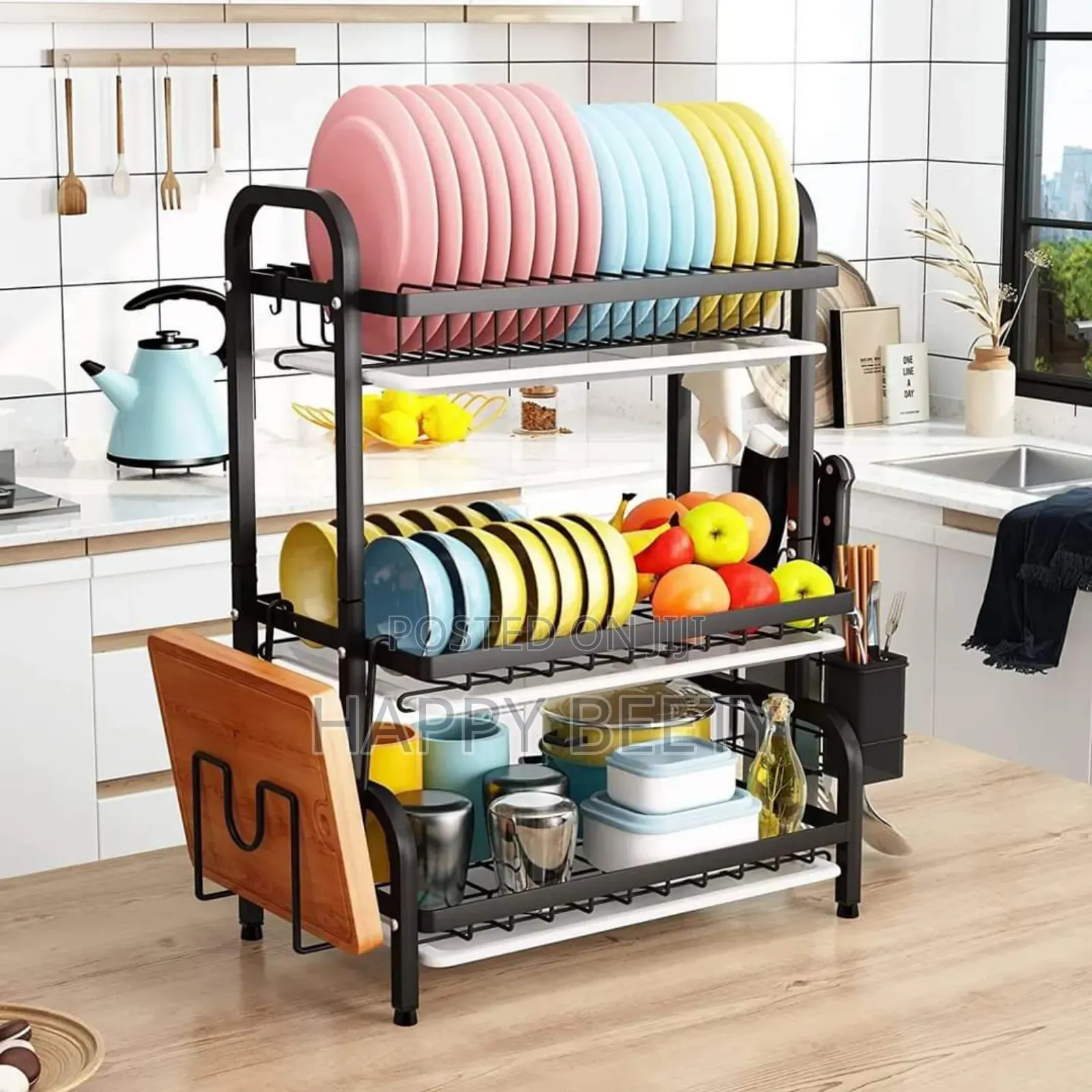 High Quality Heavy Duty 3 Tier Dish Rack With Cutlery Holde