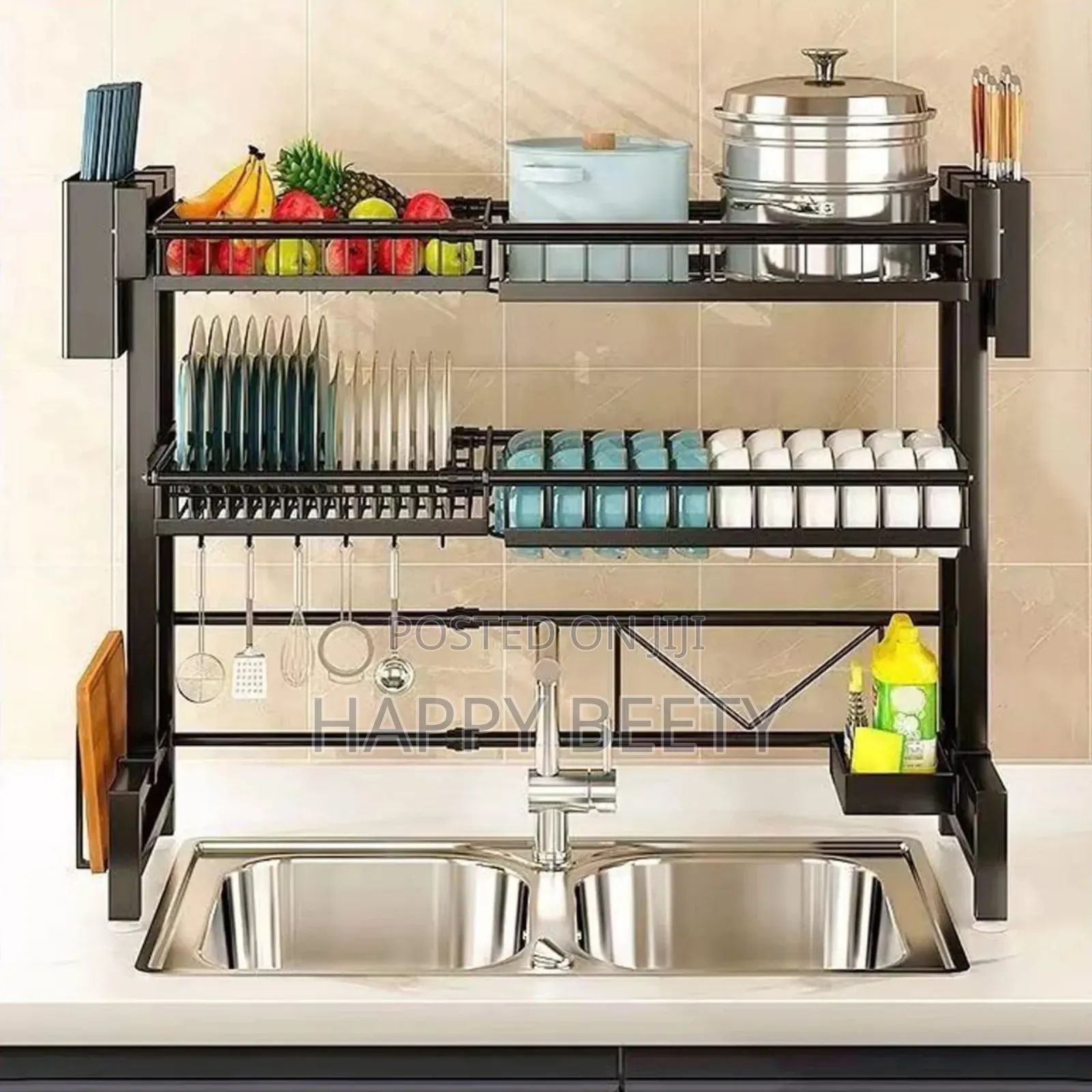 Adjustable Double Layer Over the Sink Dish Rack