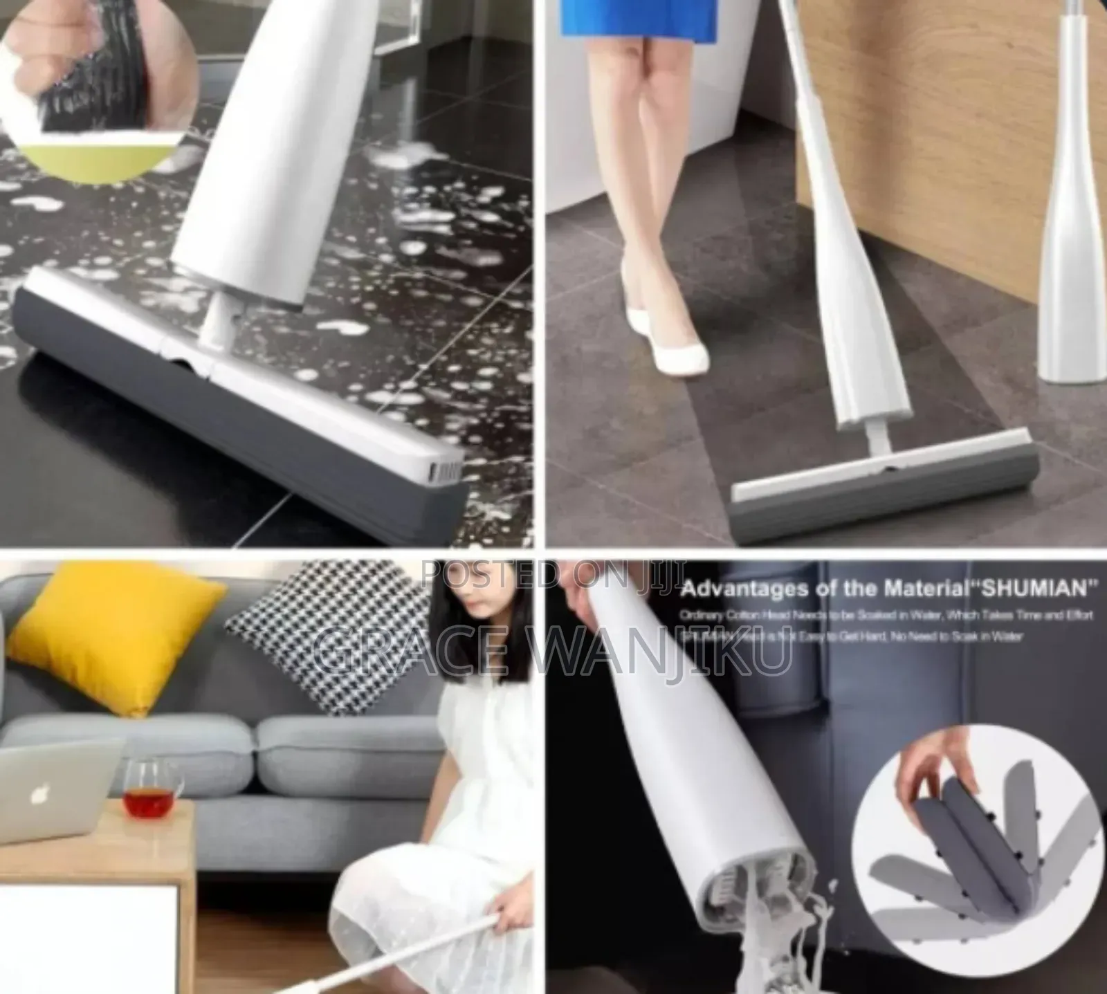 Shuman Sponge Self Squeezing Roller Mop