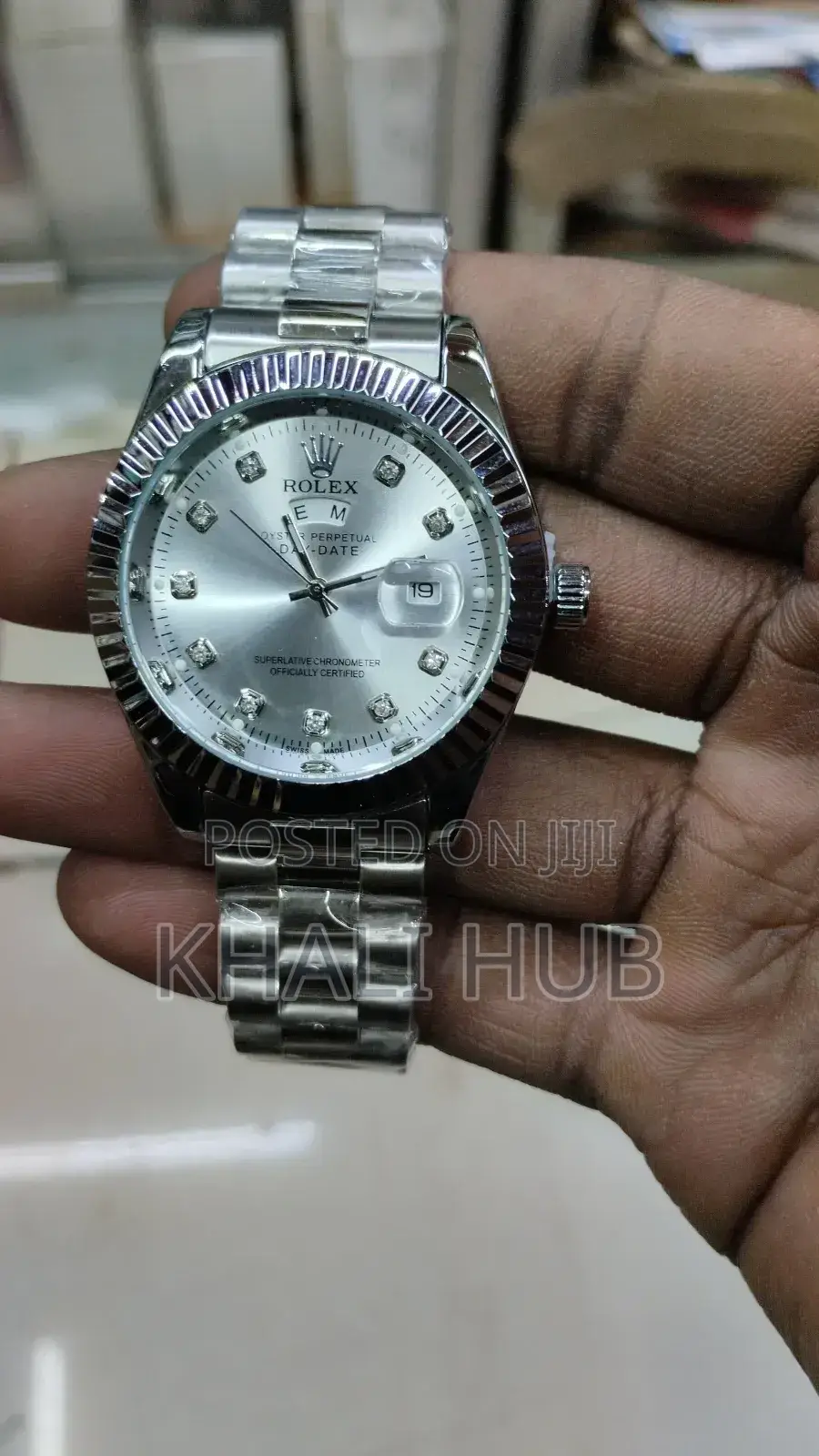 Silver Rolex Men Watch Silver Luxury Business Rolex Watch