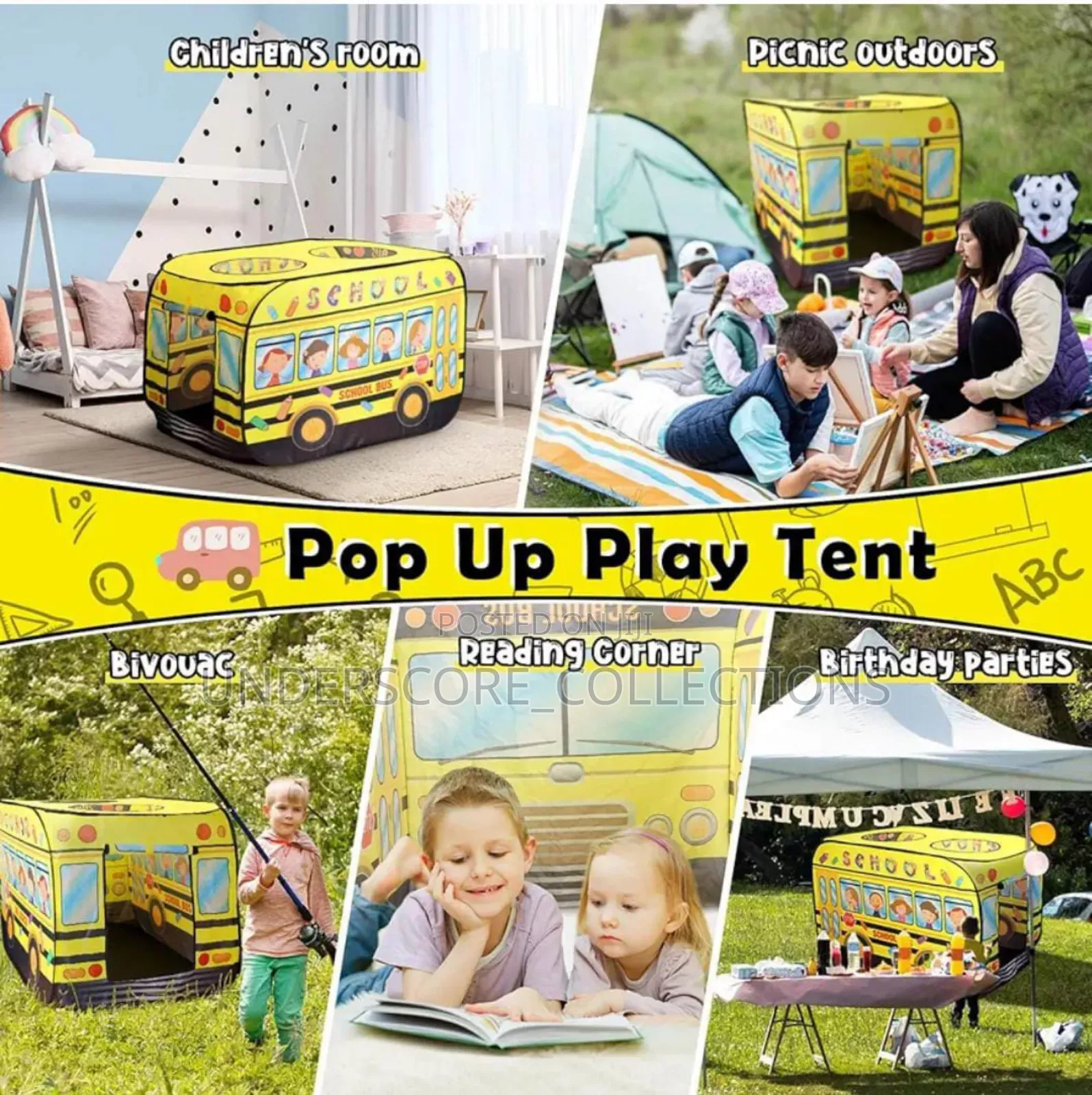 School Bus Tent Playhouse Toy