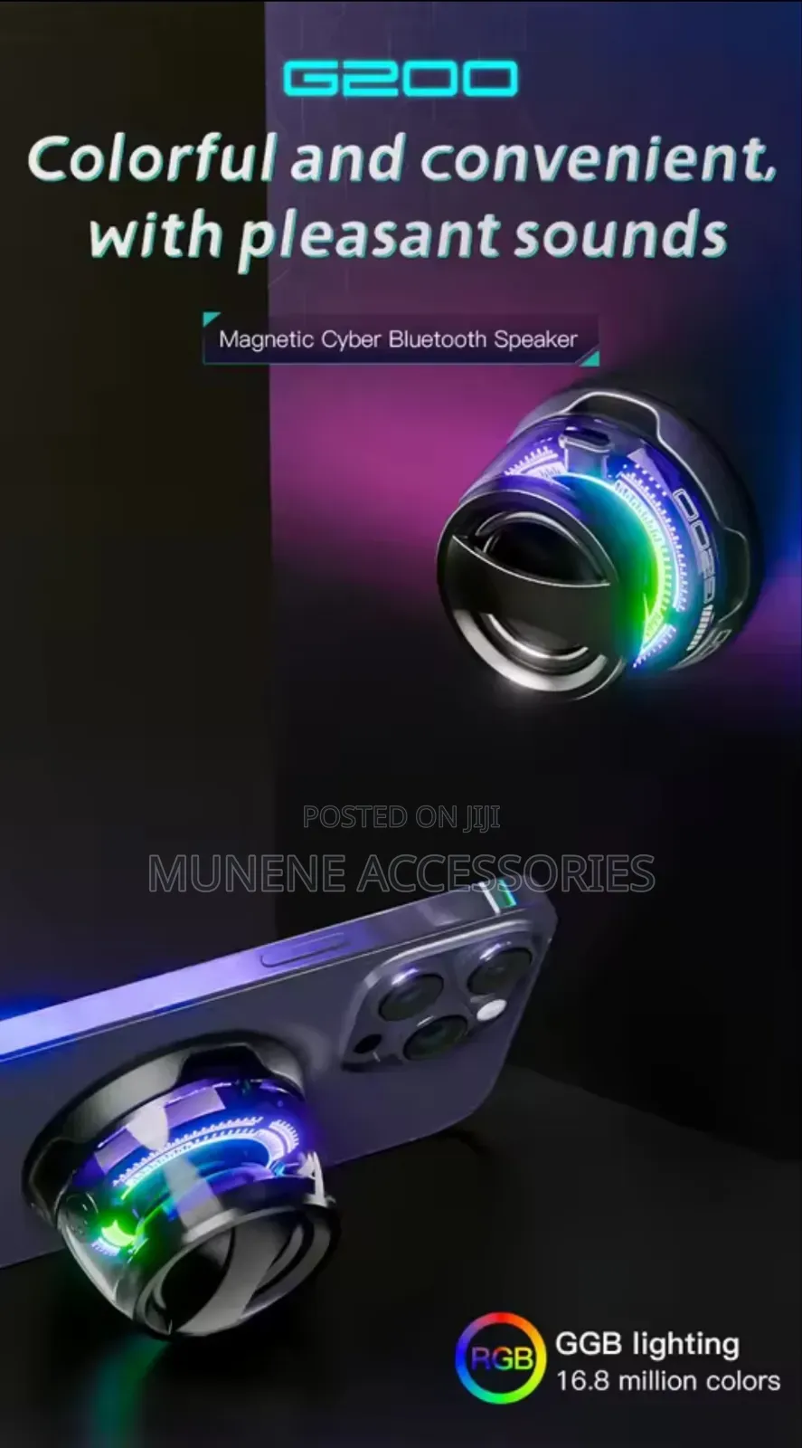G200 Bluetooth Speaker RGB Magnetic Mini Speaker Bt5.3