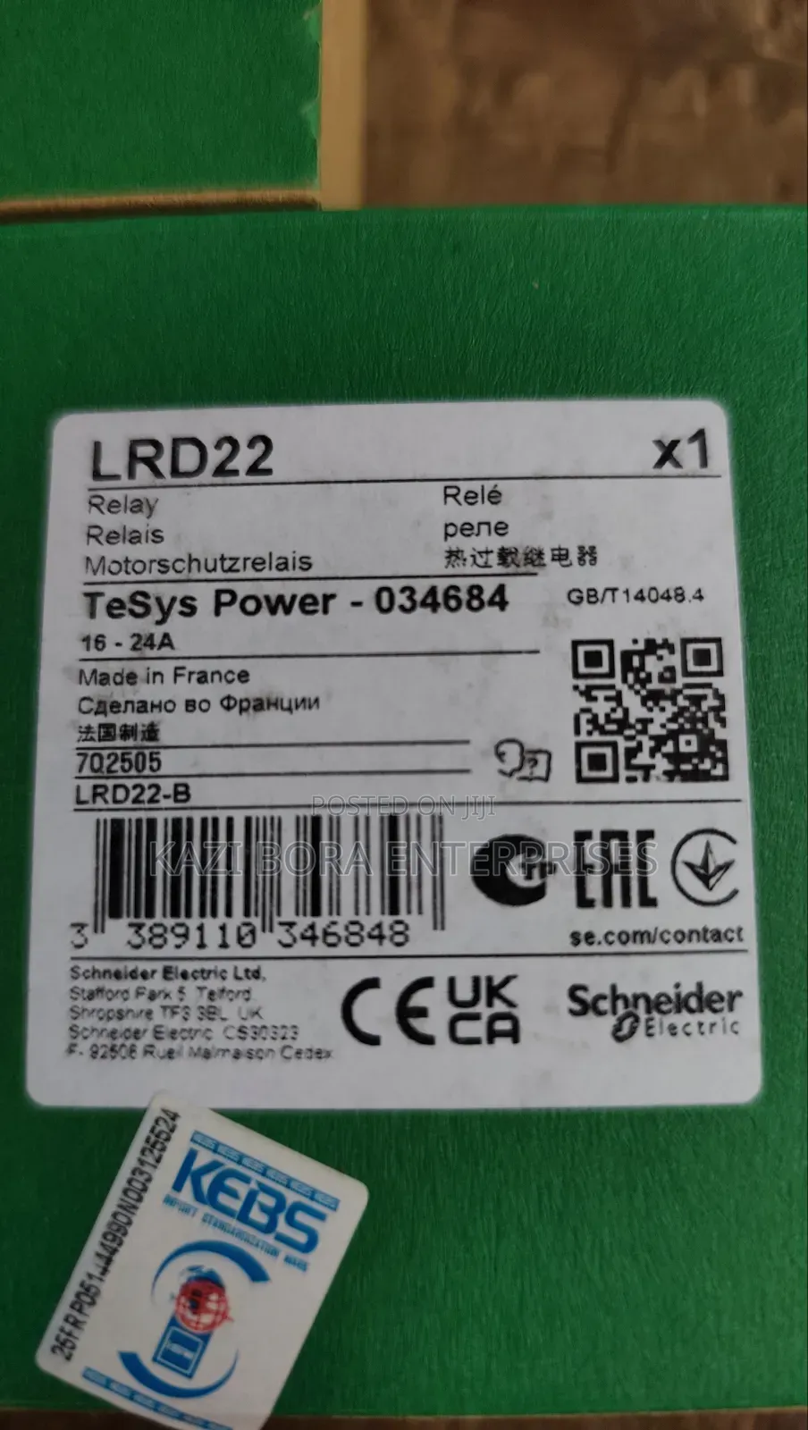 Schneider Thermal Overload Relay 16-24amps