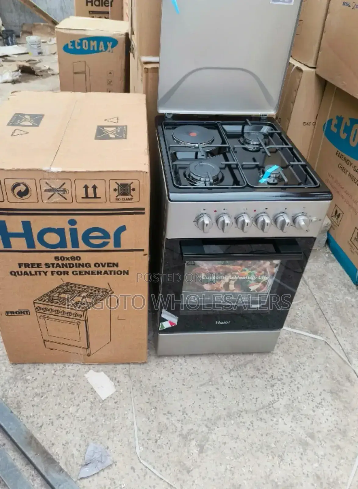 50by60 Haier 3 Gas + 1e Cooker With Electric Oven H3gc/E