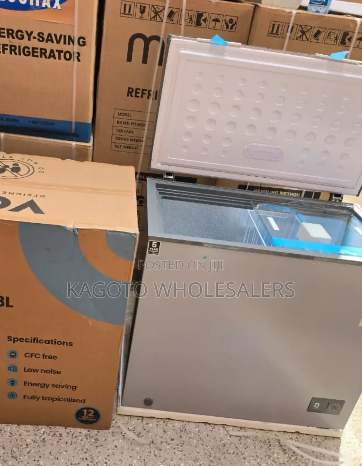 Von 198litres Chest Deep Freezer Silver Colour VRT/198-DFR/S