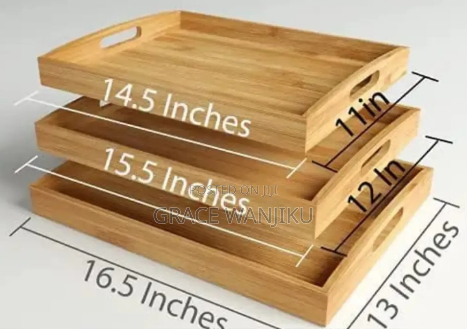 Multifunctional Big Sized 3in1 Bamboo Serving Trays