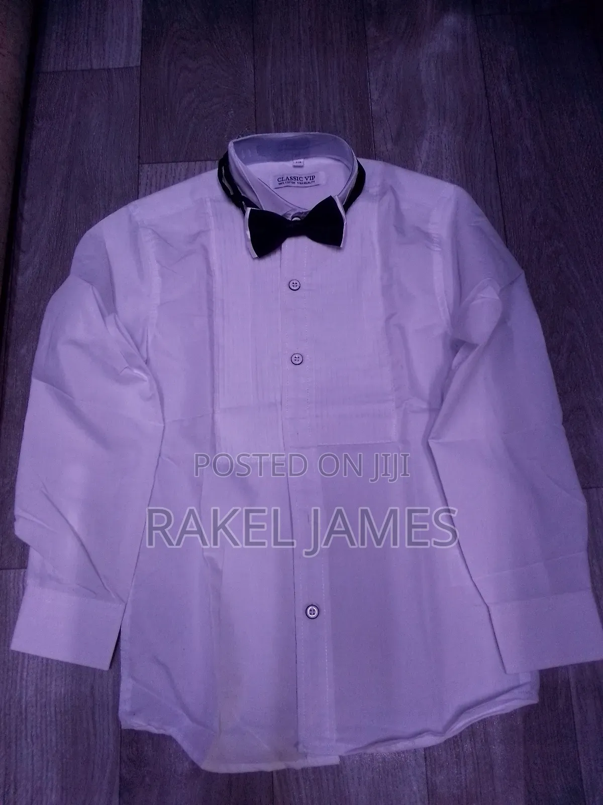 White Bowtie Shirts for Kids