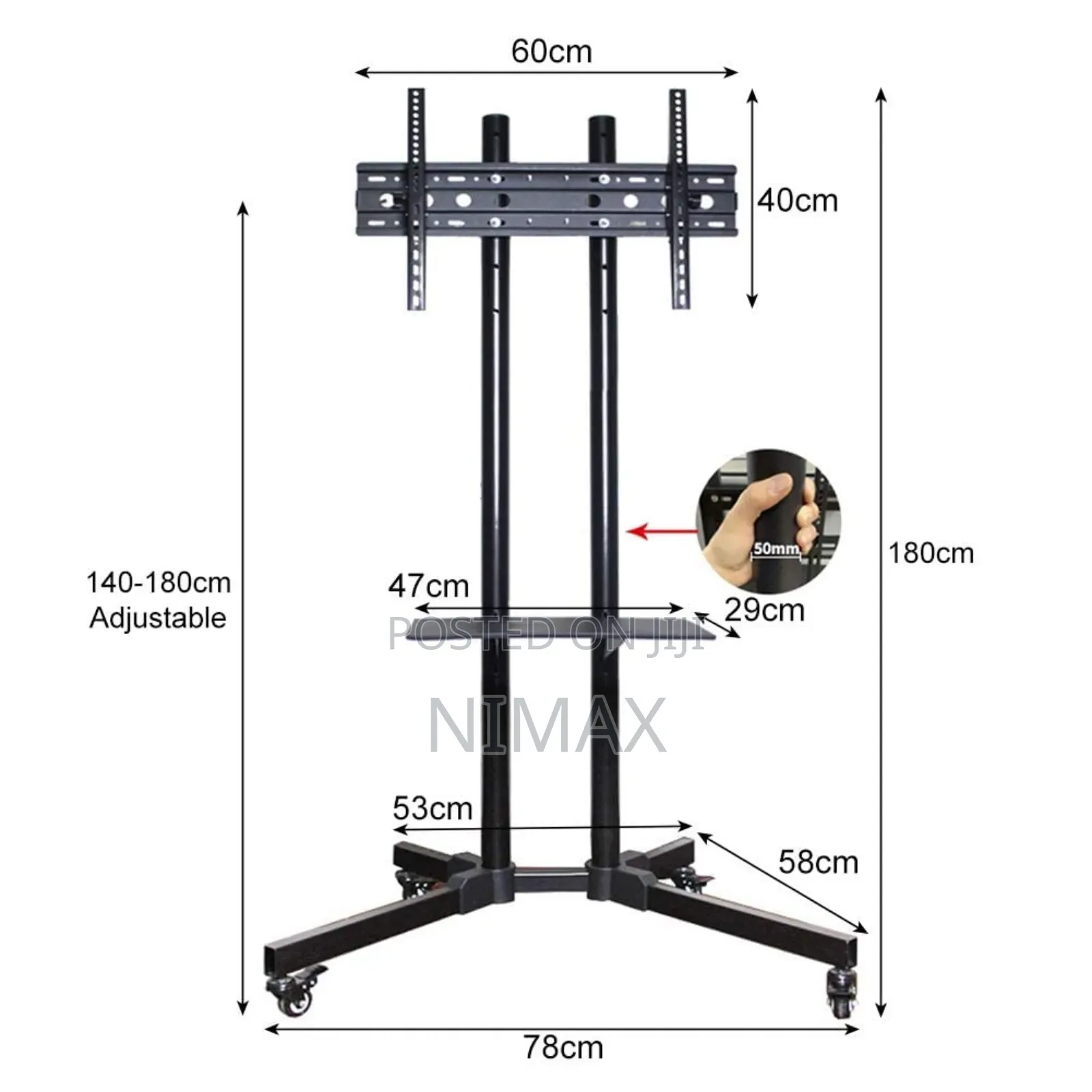 Mobile Tv Stand With Roller 32 -80 Inches
