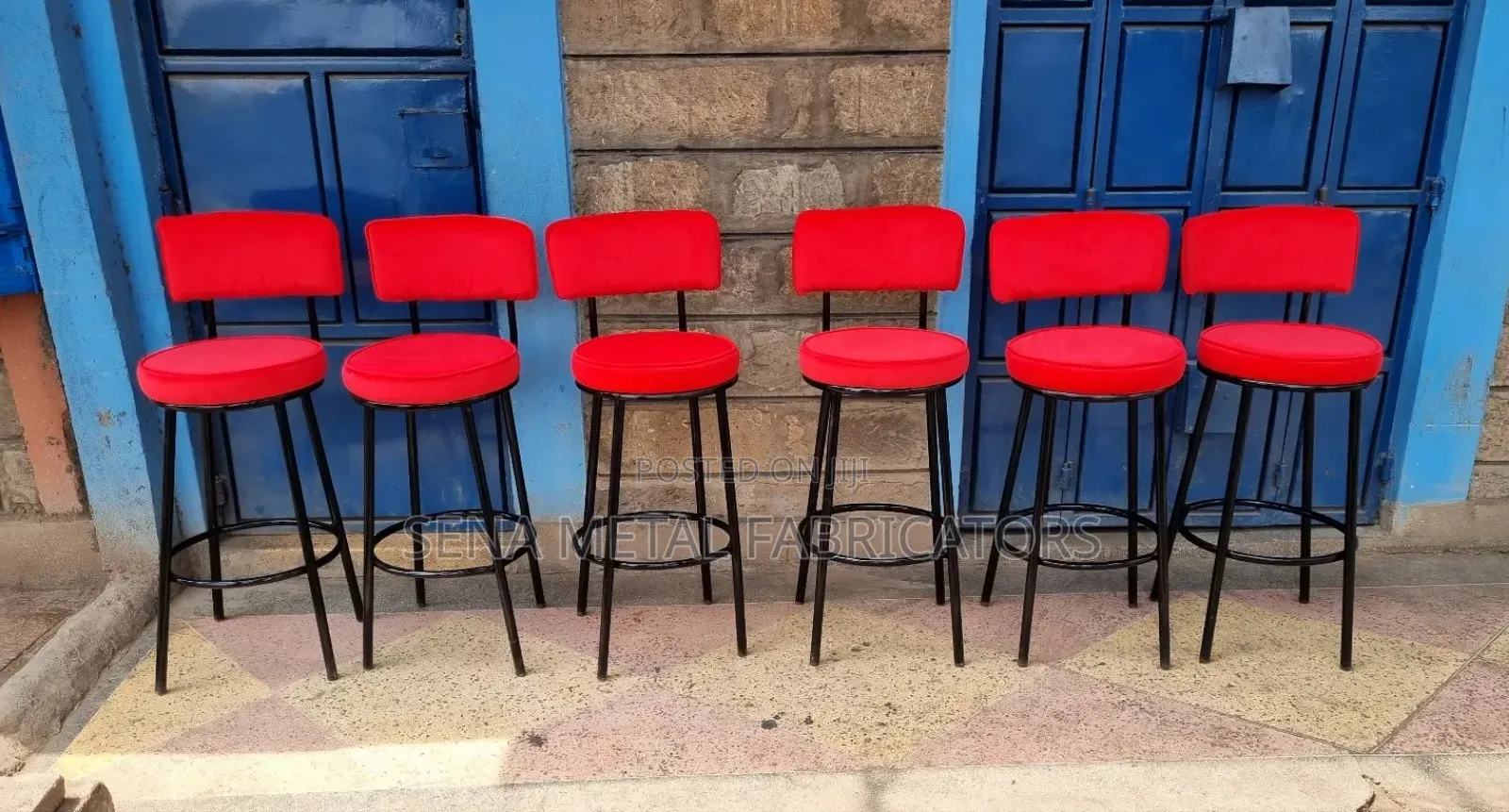 Bar Chairs/ Kitchen Counter Red Velvet Upholstery.