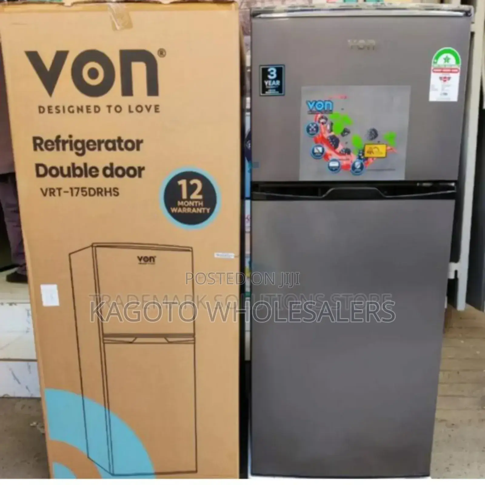 Double Door Fridge - Von 175litres Fridge