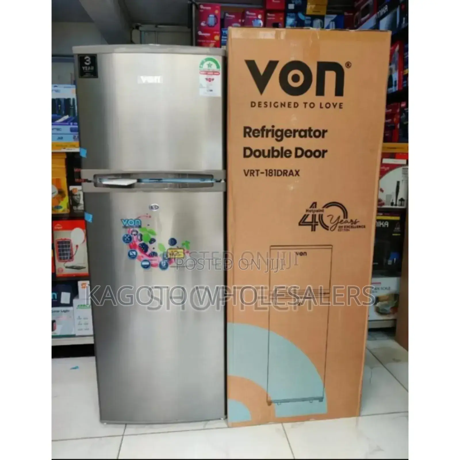 Colour Silver. - Von 181litres Fridge. Double Door
