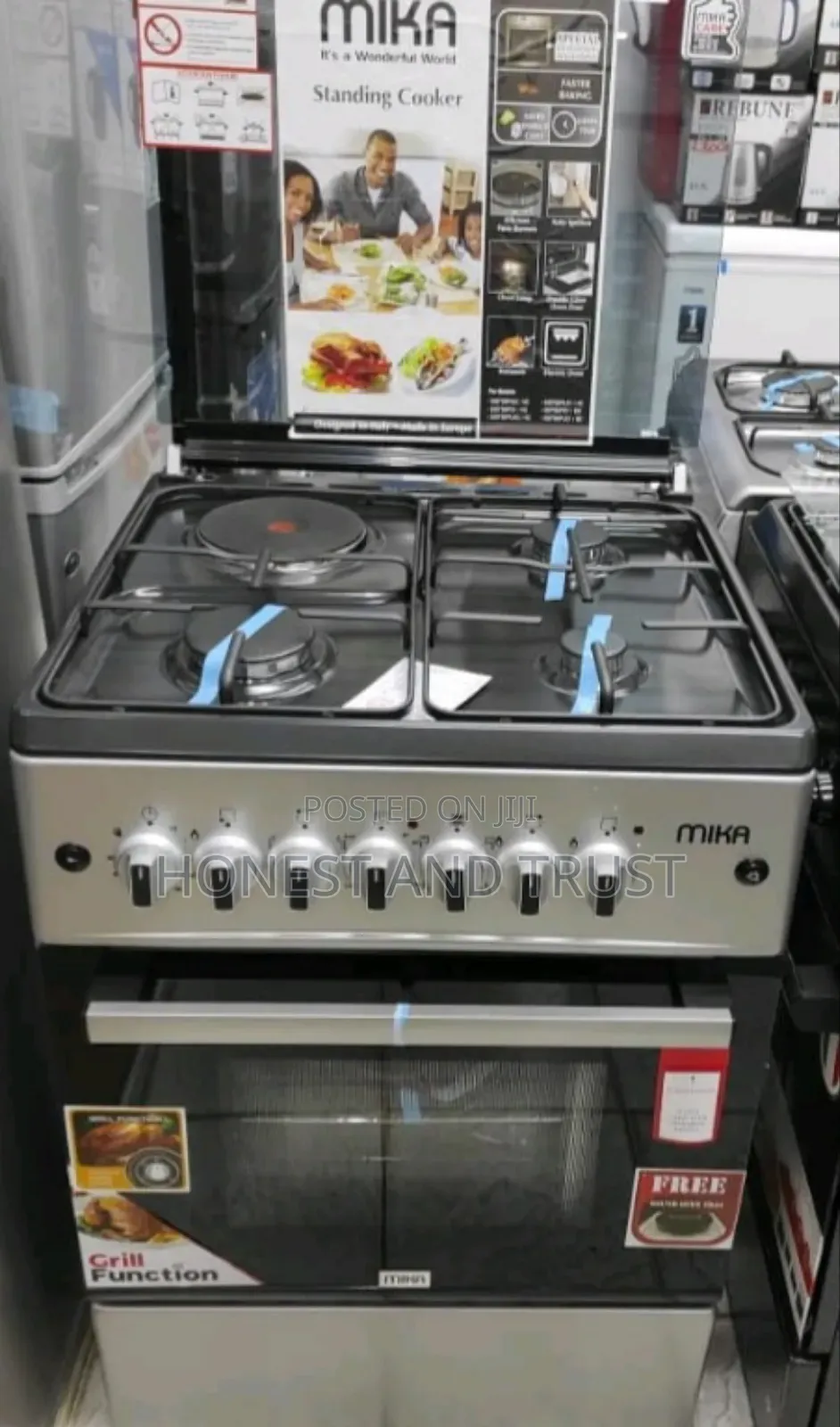 Mika 60x60 3-Gas 1 Electric Cooker