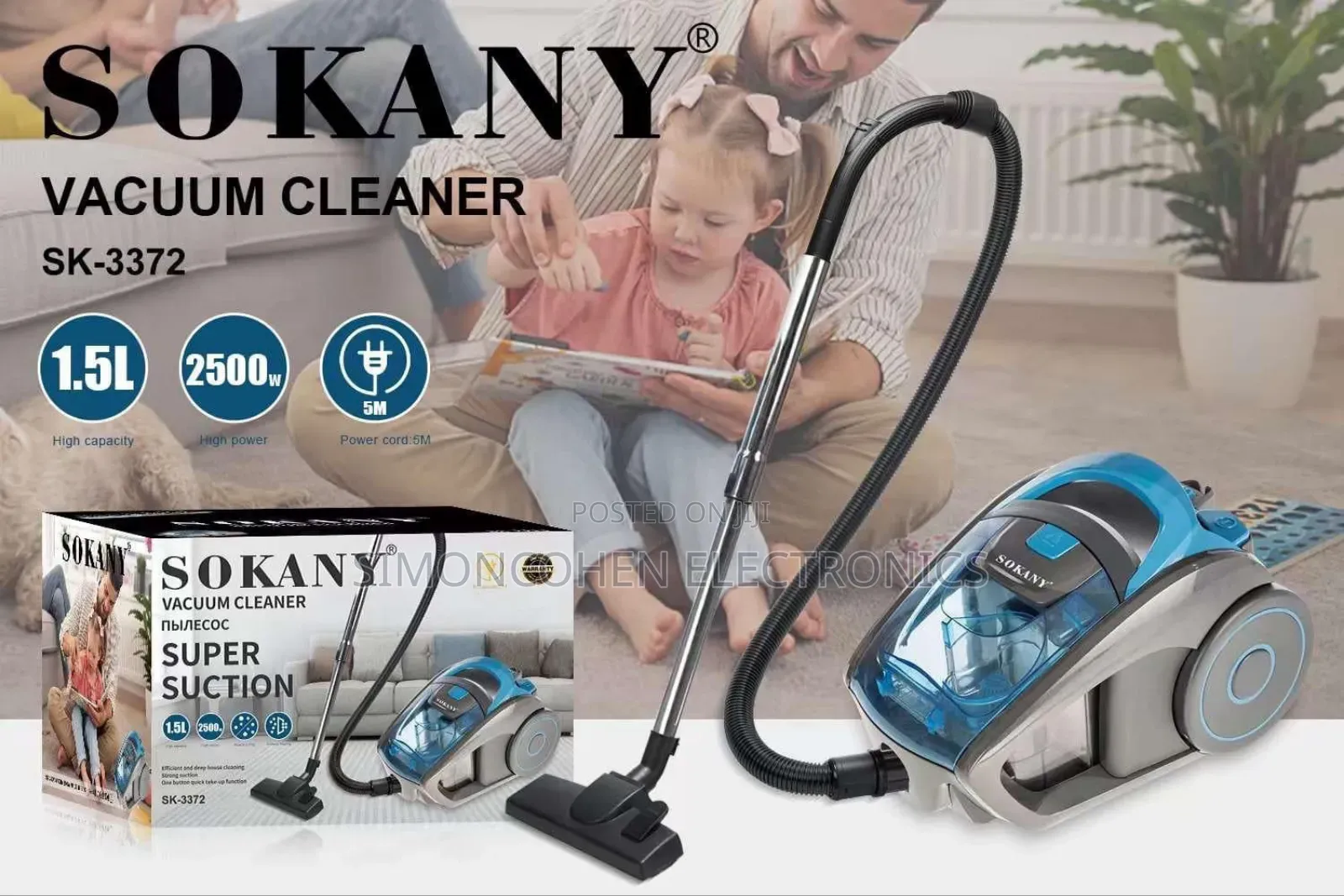Sokany Vacuum Cleaner(Wet and Dry)