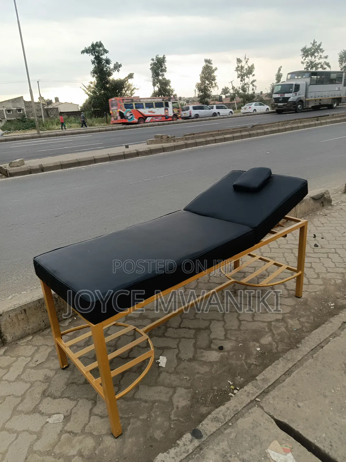 Massage Bed, Black And Gold