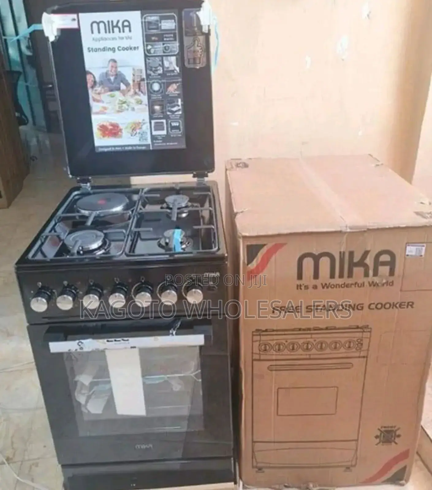 Silver Mika Standing Cooker 58 X 58 3 Gas + 1e Mk/58