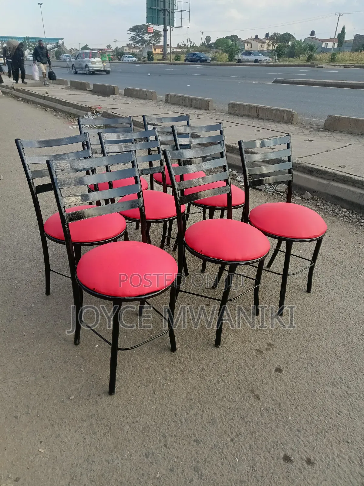 Restaurant or Hotel Flat Chairs, Red