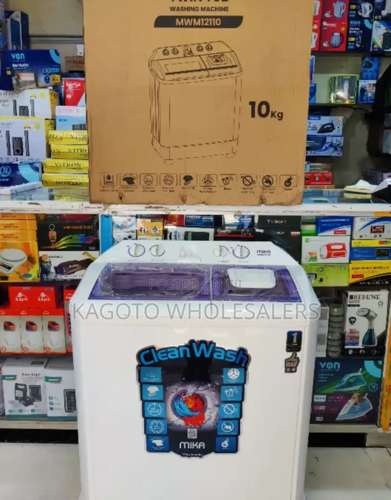 Mika Washing Machine Twin Tub 10kg +Air Dryer Turbo Tr10