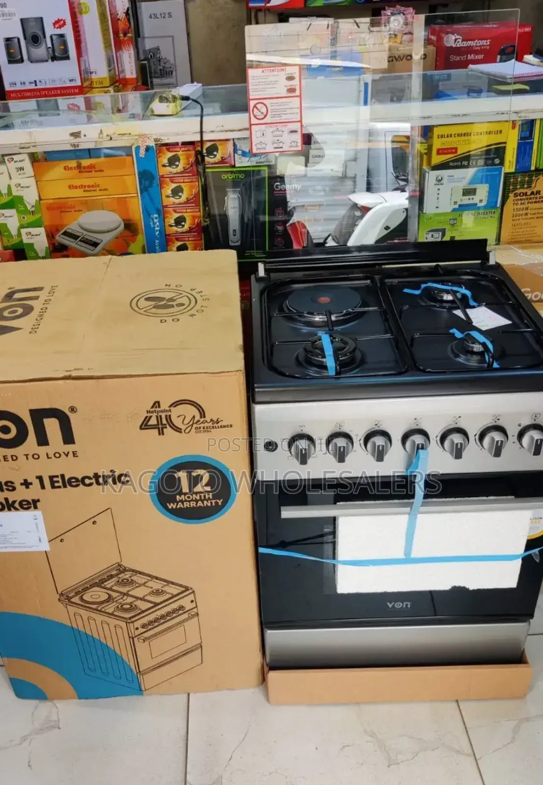 Von Free Standing Cooker 3 Gas + 1e Vcf55ns
