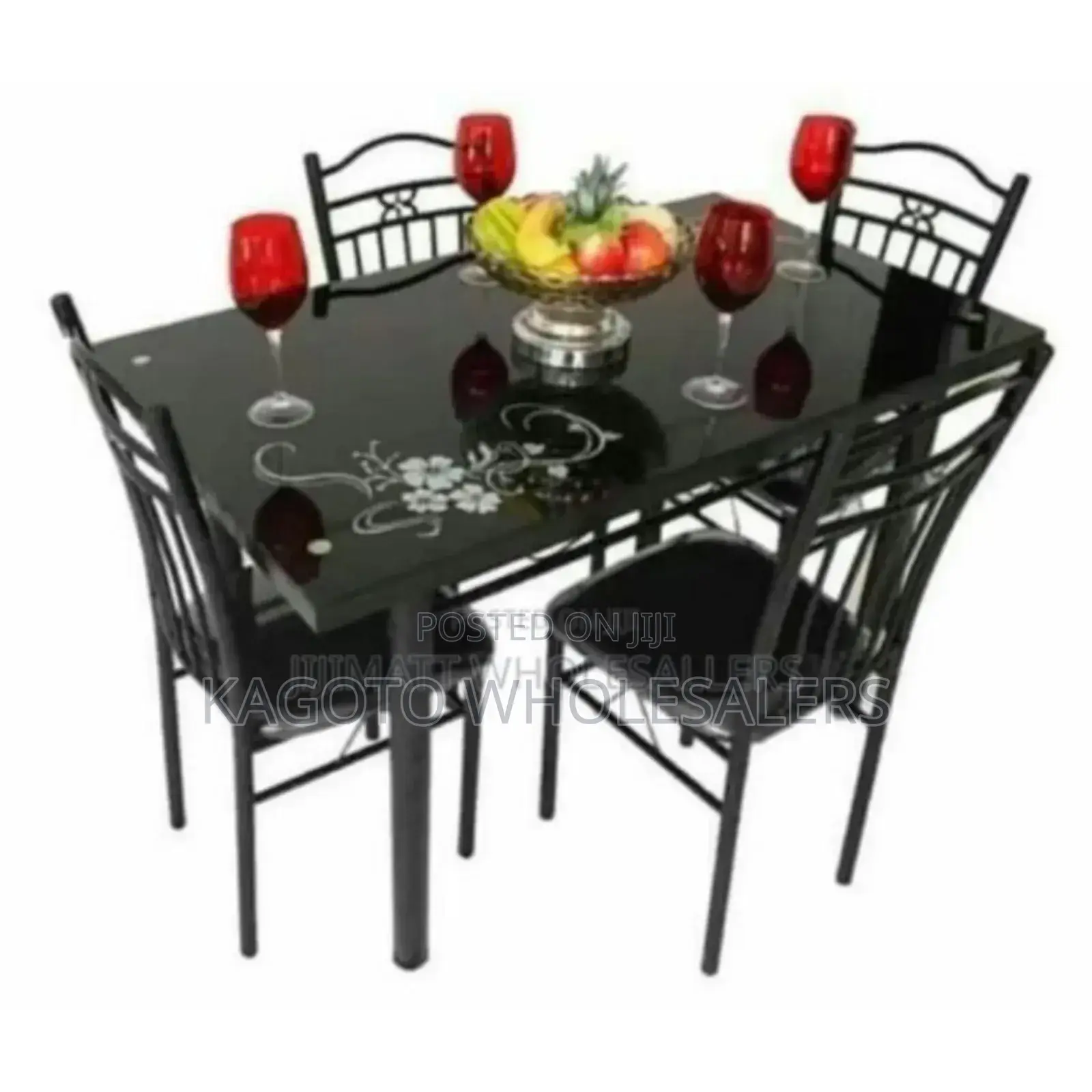 Complete Set, Glass Table. ** Four Sitter Dinning Table