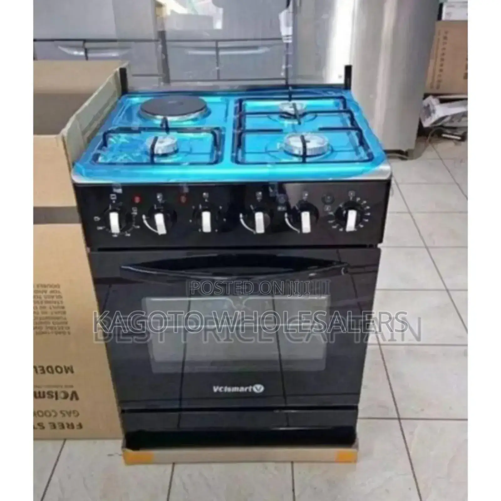 With Baçk Hot Plate, Volsmart 3+1 60*60 Standing Cooker