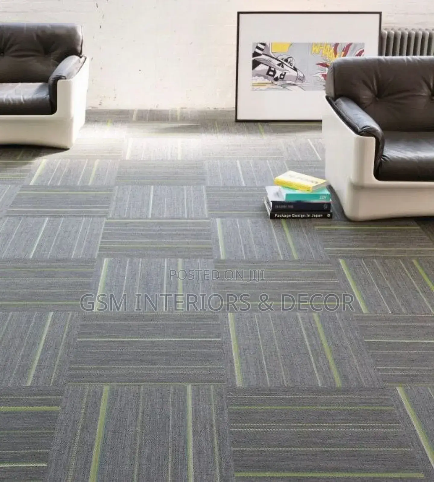 Luminous Grey Carpet Tiles 50*50 With Rubber