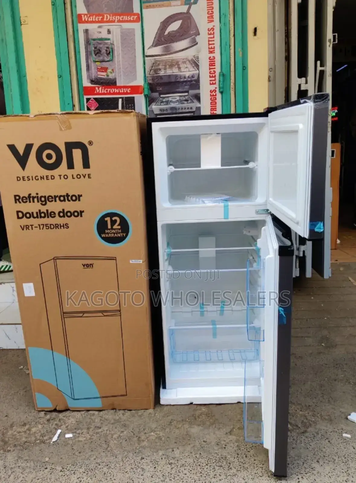Von Two Door Fridge 175litres Direct Cool V175/Fr-Dd