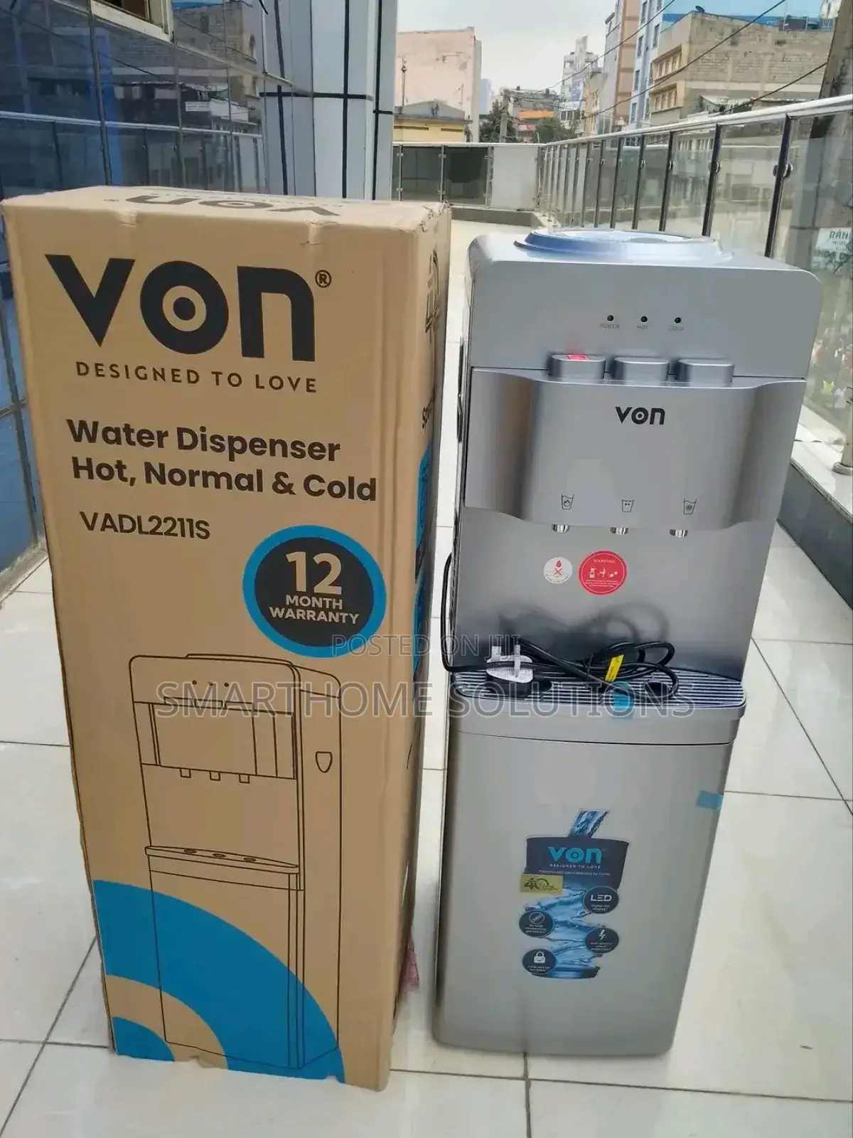 Von Vadl2211s Electric Cooling Water Dispenser - Silver
