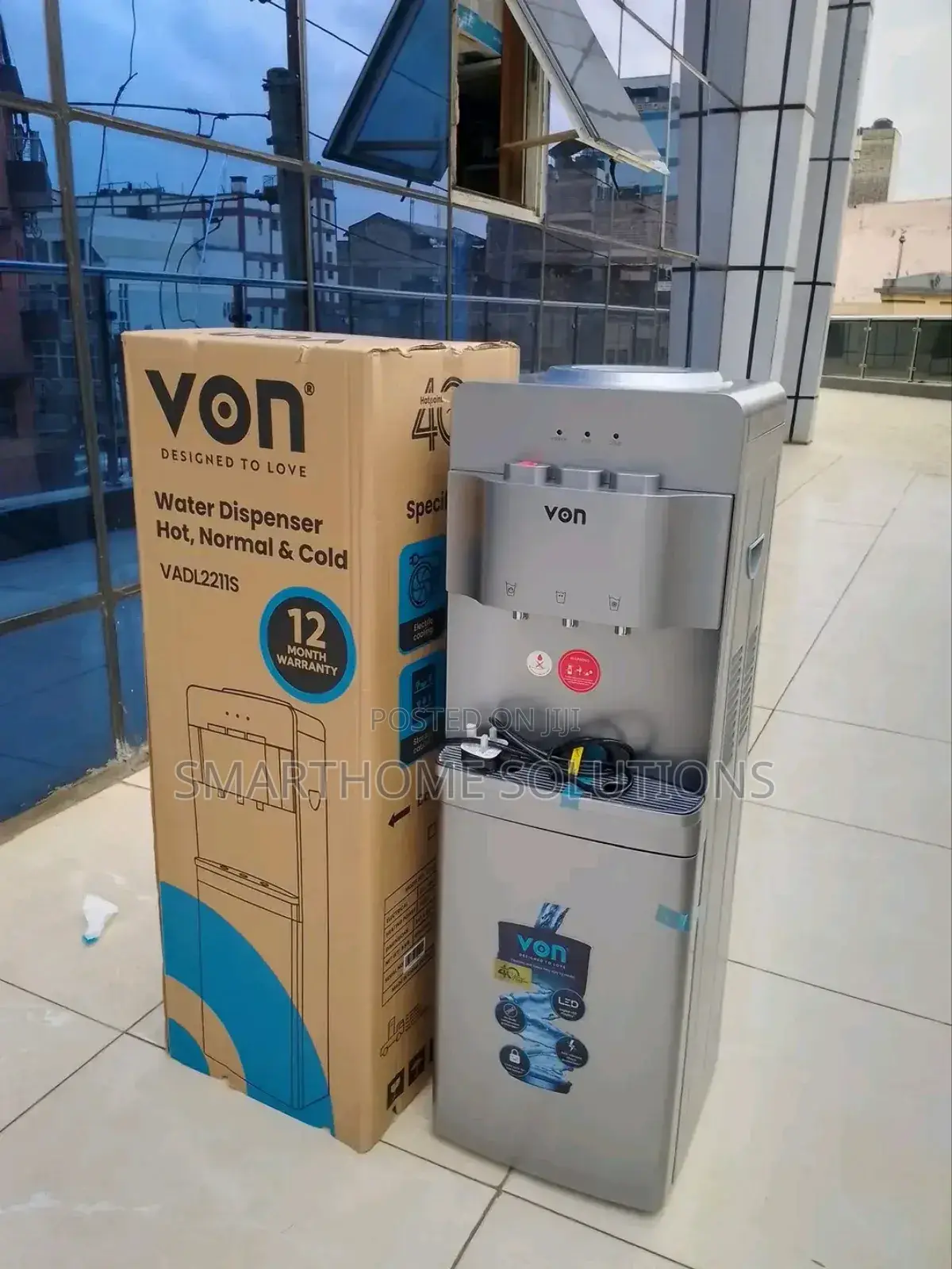Von Water Dispenser 3 Tap Silver With Child Lock