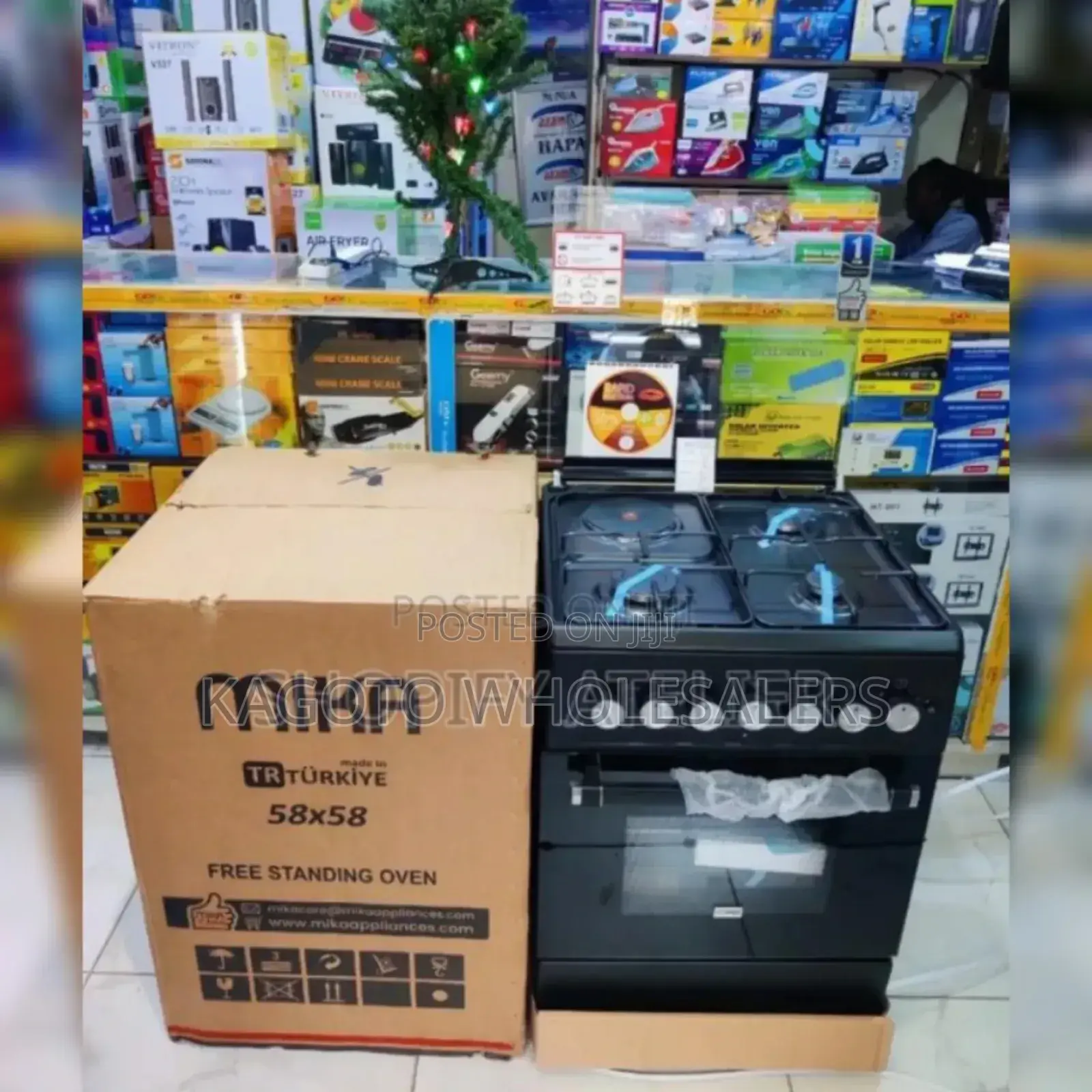 Colour Black -Mika Size 58by58 3+1 Standing Cooker