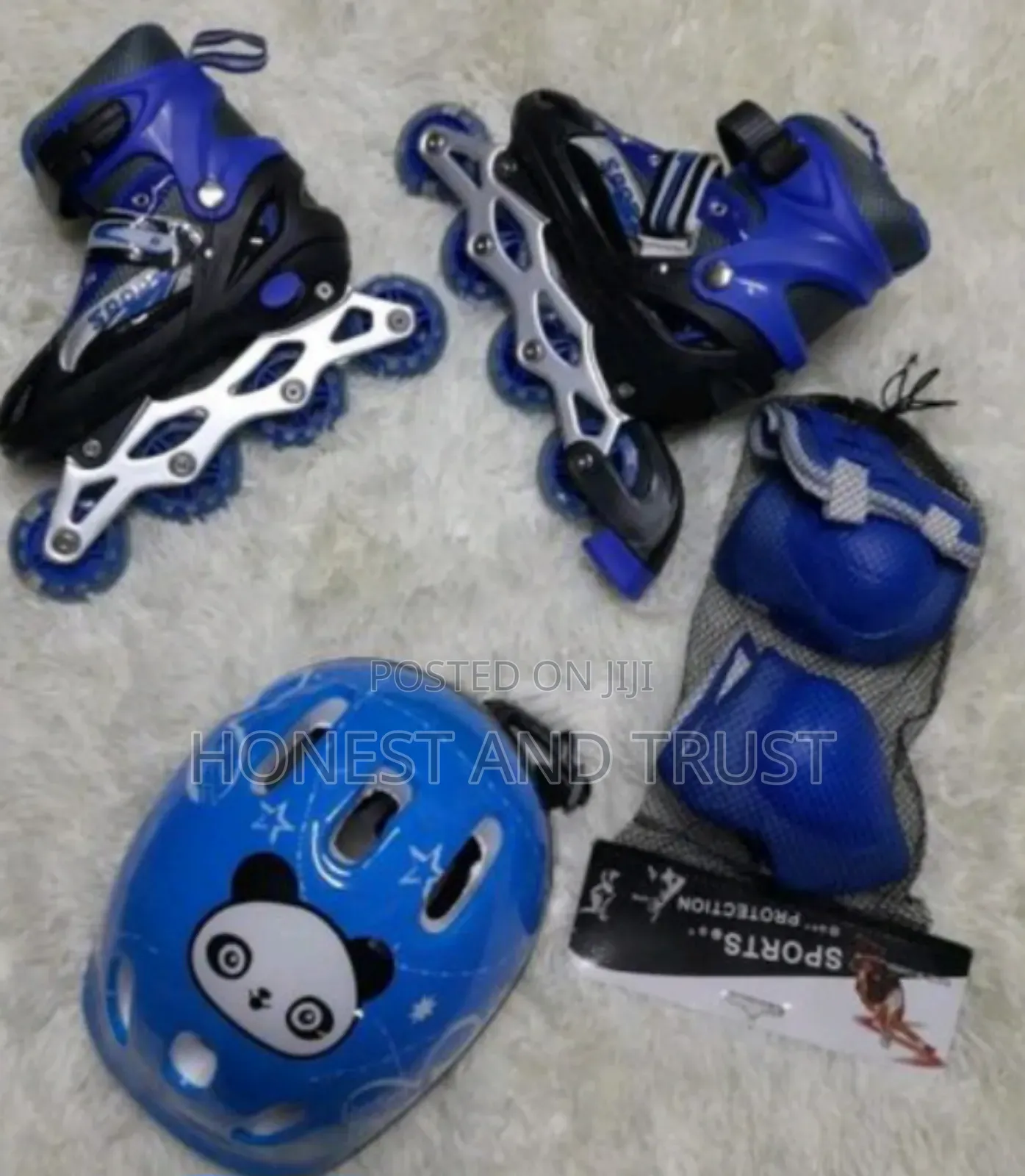 Skate Shoes With Guards and Helmet