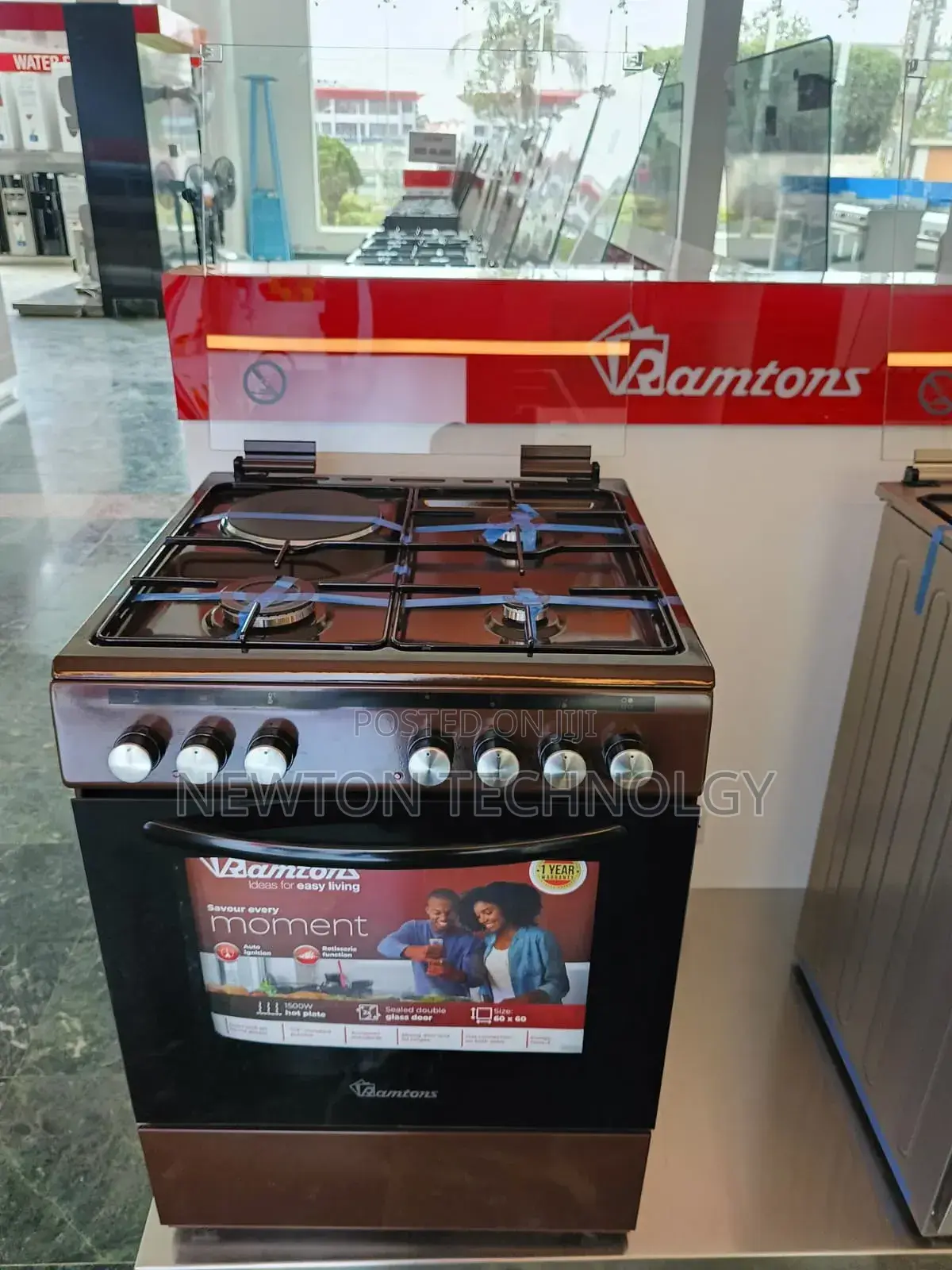 Ramtons Standing Cooker 60*60cm. 3g+1e . Rc 605(Brown)