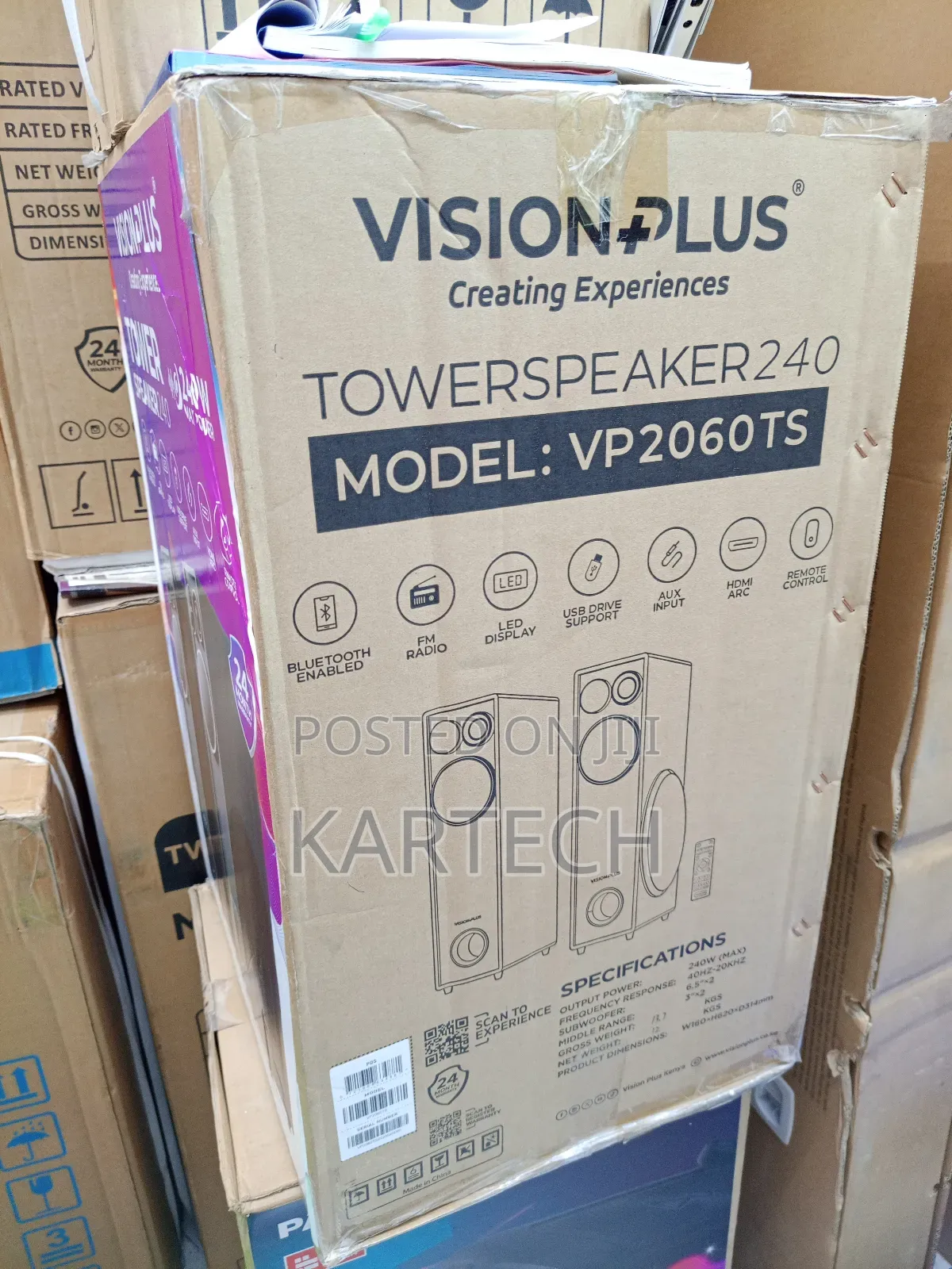 Vision Plus Tower Speaker 240w Vp2060ts With Fm, Bluetooth