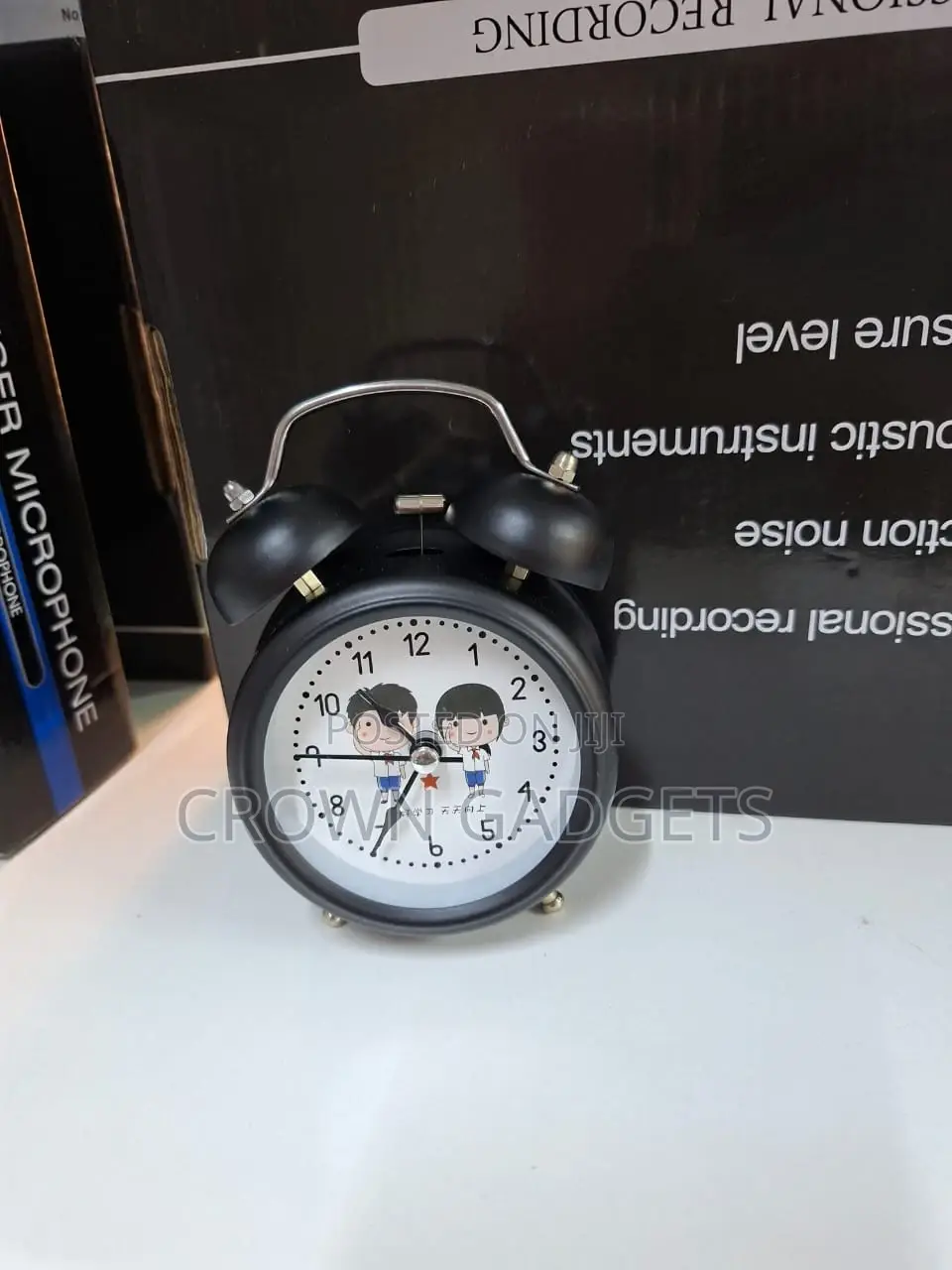 Cartoon Twin Bell Analog Alarm Clock for Kids and Students