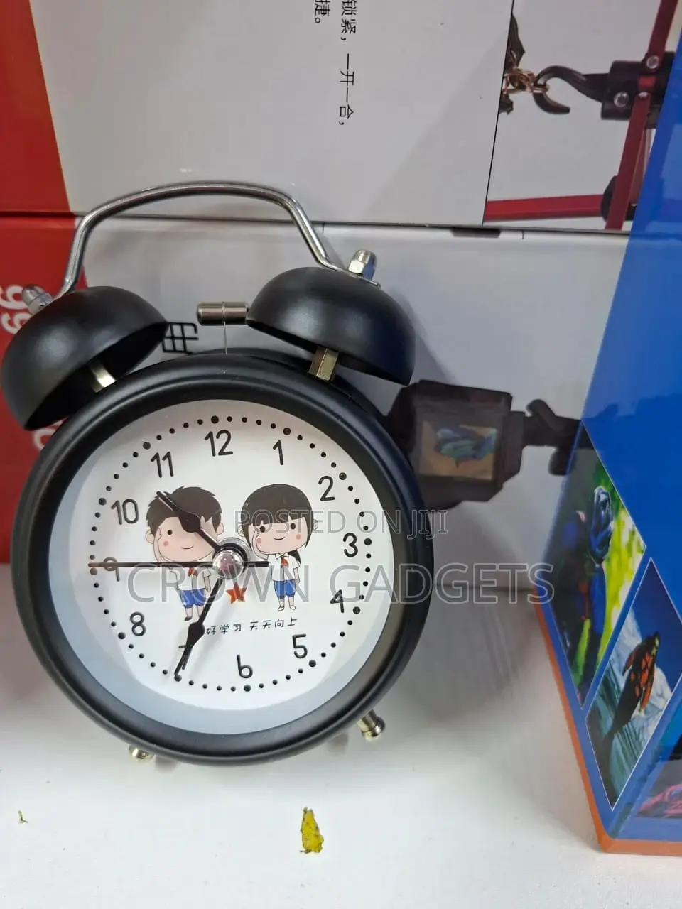 Cartoon Twin Bell Analog Alarm Clock for Kids and Students