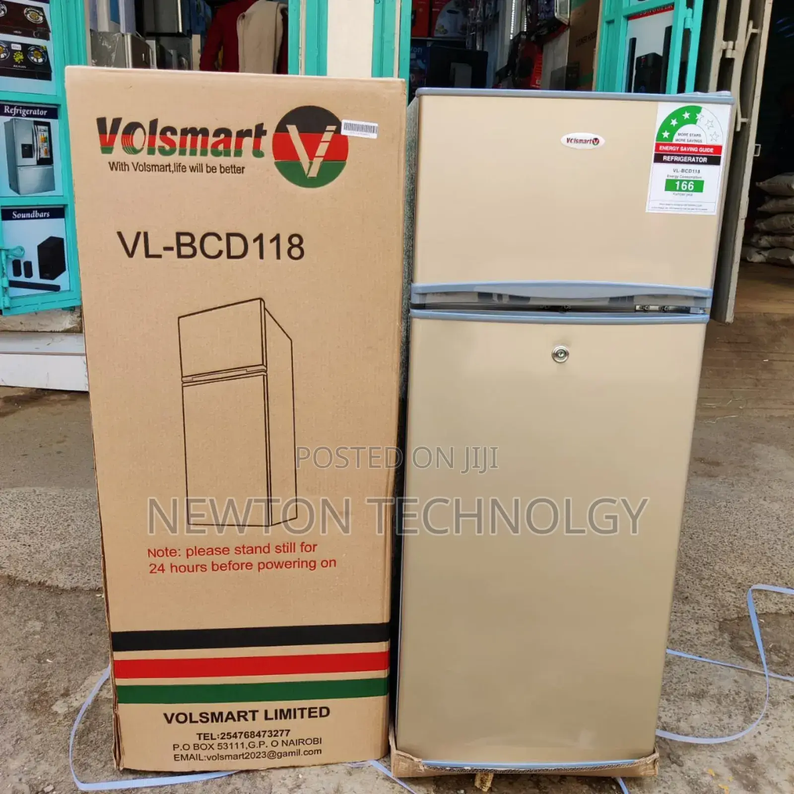 *Volsmart Double Door Fridge 118litres