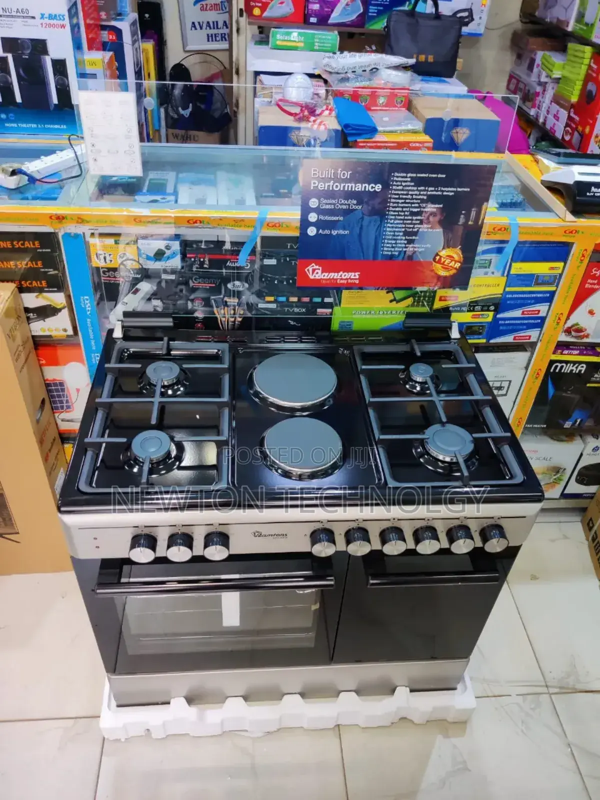 *Ramtons 4gas+2electric Cooker,With Gas Storage Rf496