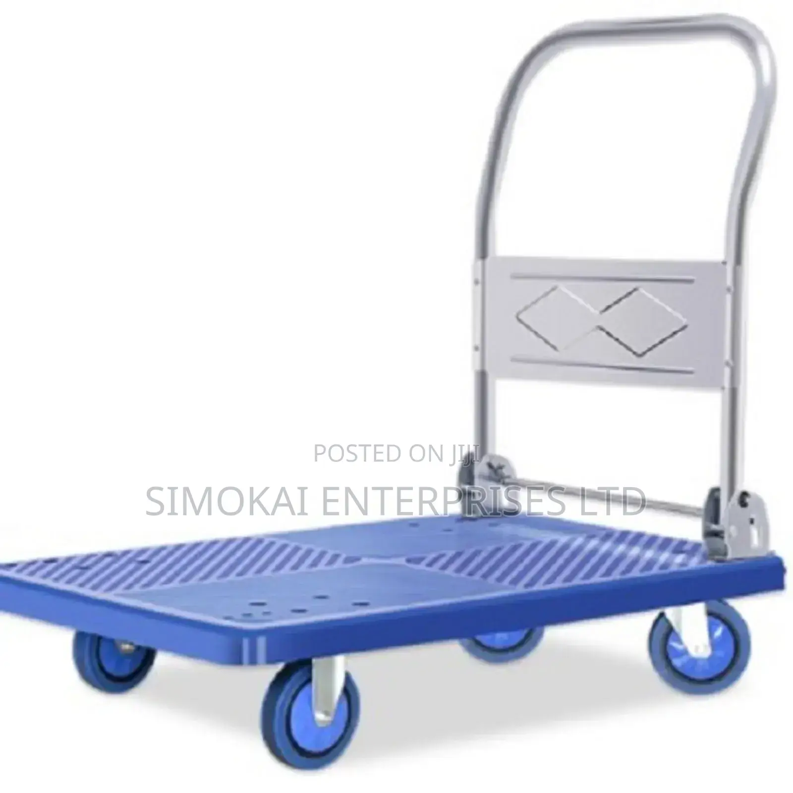 Platform Trolley Blue Plastic Base 900x600x880mm, Max 300kg