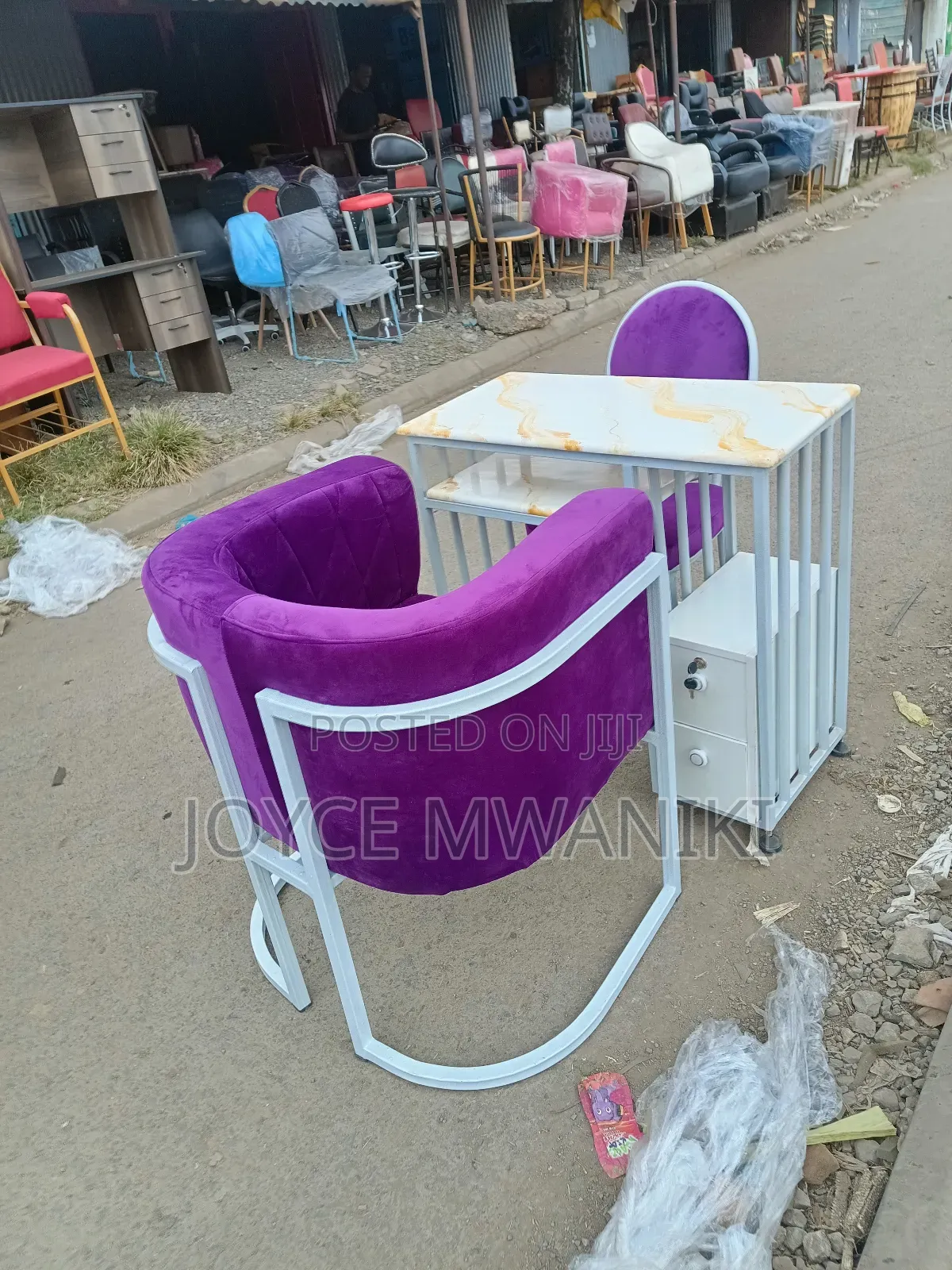 Manicure White and Purple Set, or Nail Station 