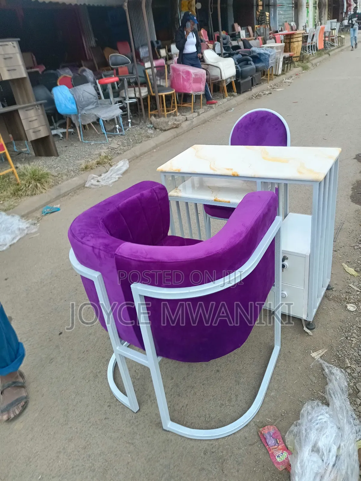 Manicure White and Purple Set, or Nail Station 