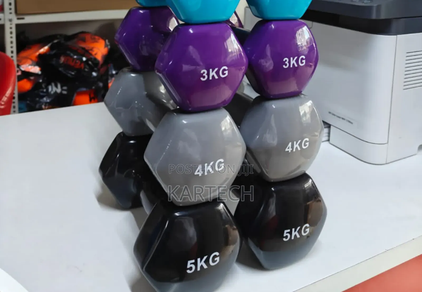 4kg Neoprene Vinyl-Covered Aerobic Exercise Dumbbells
