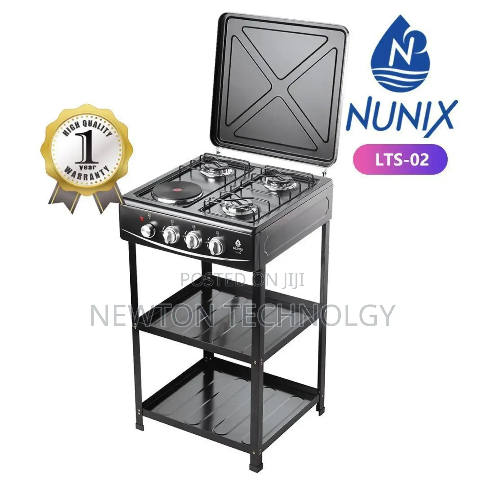 *Nunix Standing Cooker With Shelves 3g+1e