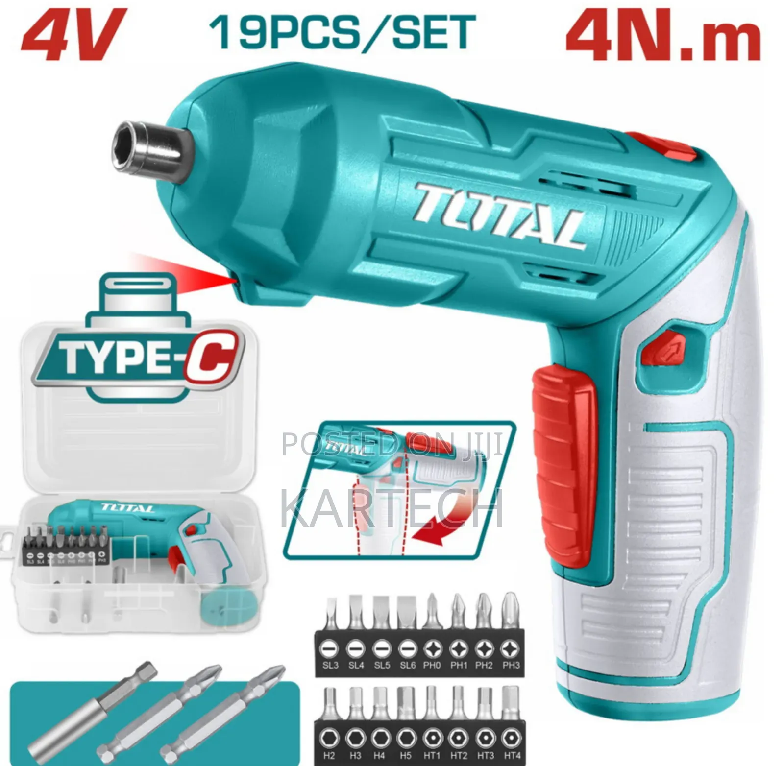 Total 4v Lithium-Ion Cordless Screwdriver