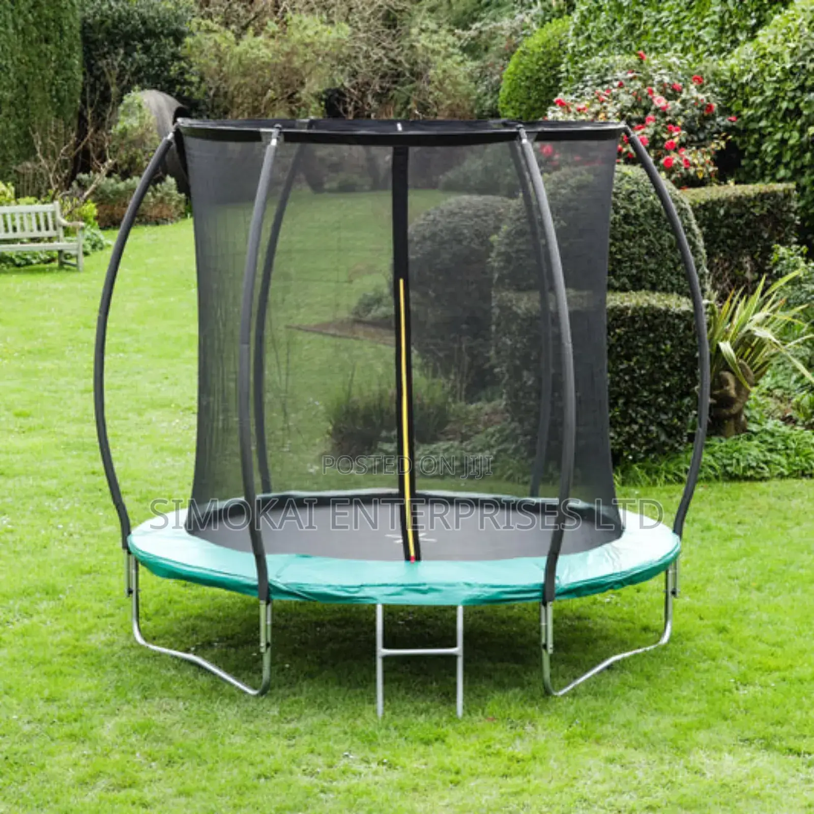 Kids 8ft Trampoline With Ladder & Enclosure