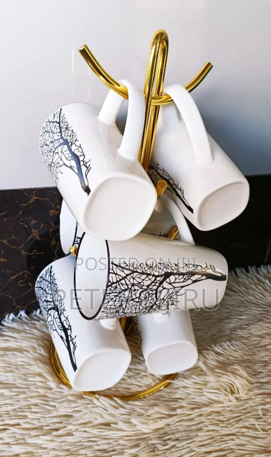 6 Pc Tree Mug White #