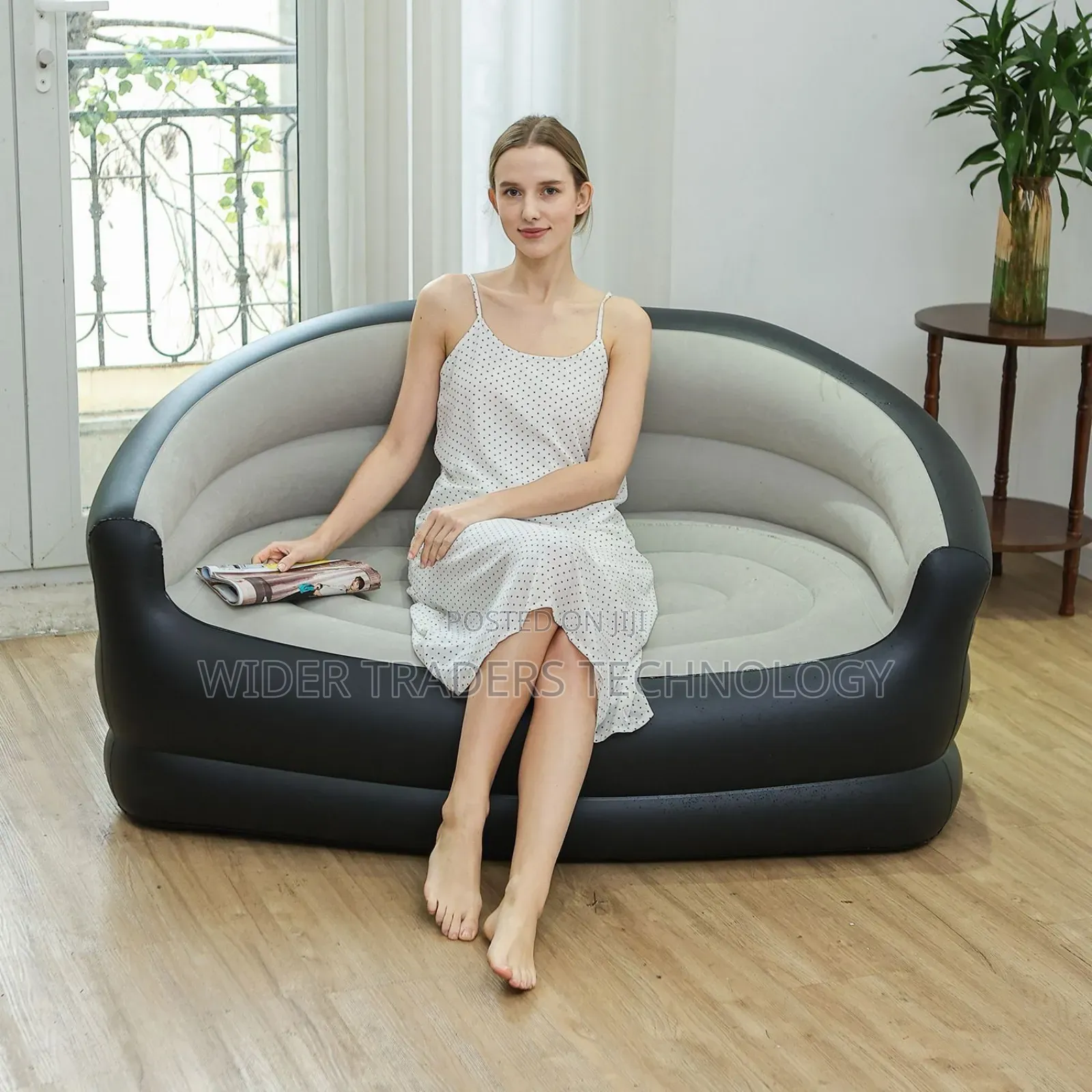 Inflatable 2 Seater Couch Blow Up Air Sofa With Comfort