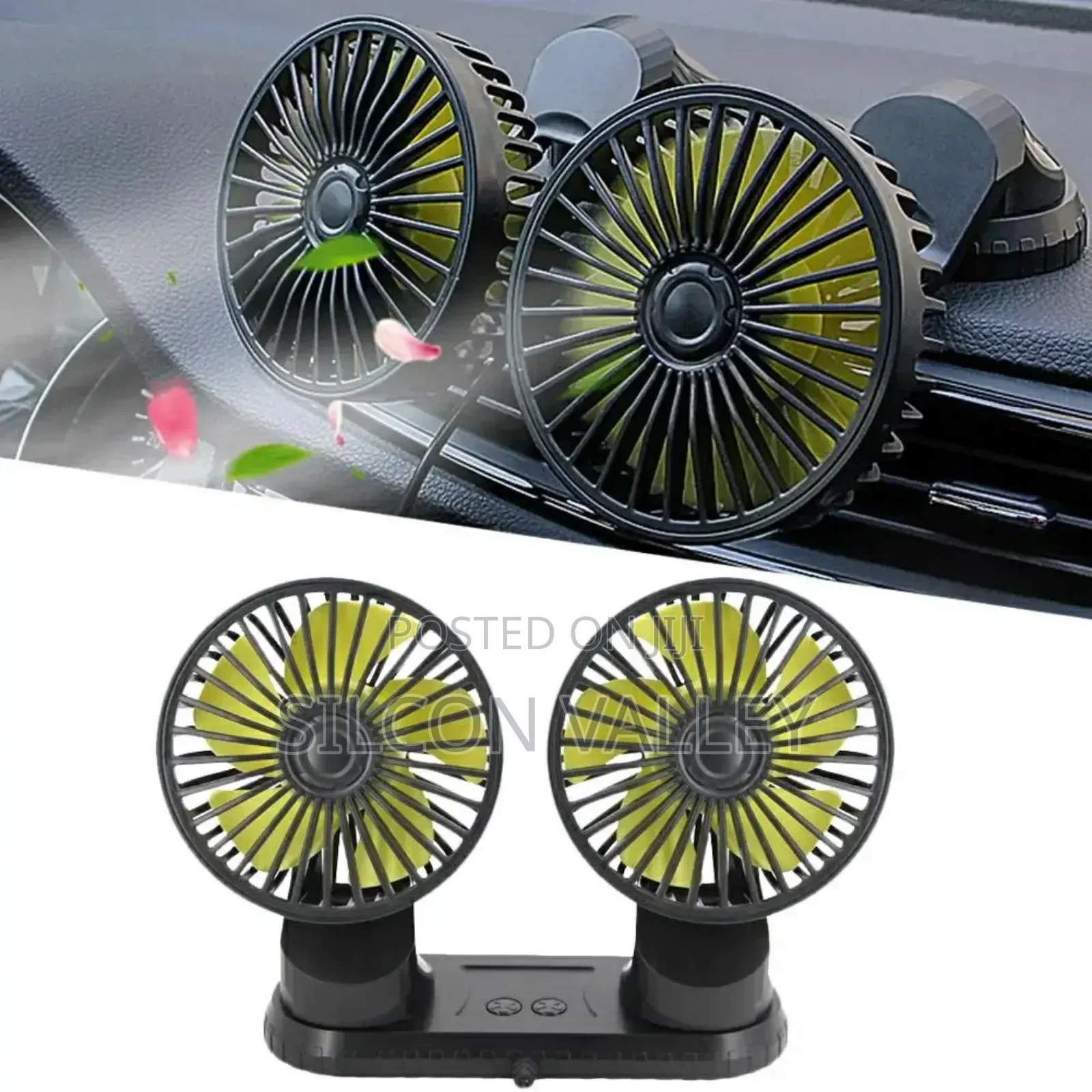 Dual Car Dashboard Cooling Fan 12v