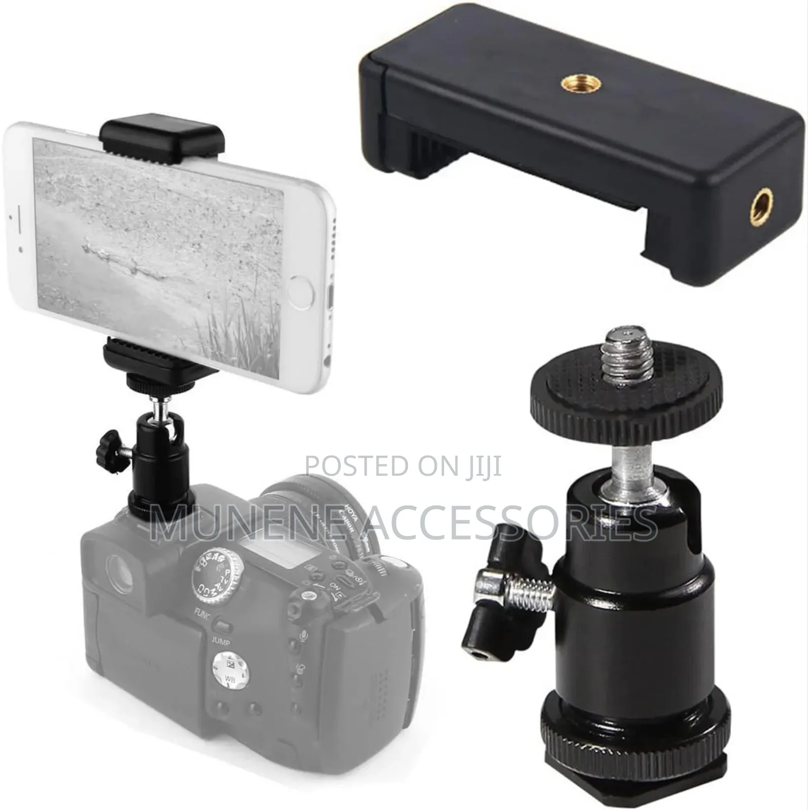 Camera Flash Hot Shoe Mount Adapter Phone Tripod Holder Clip