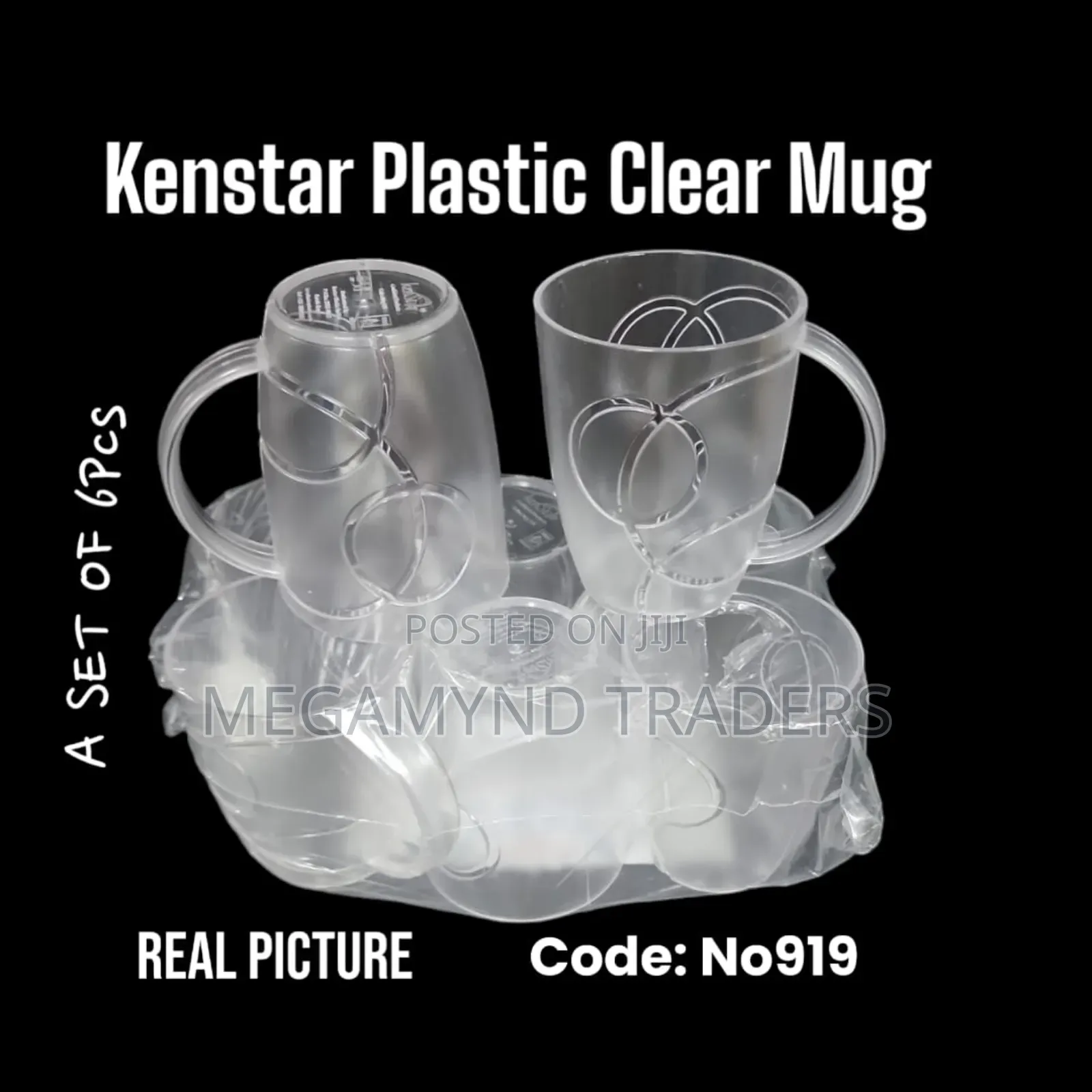 12pc Plastic Melamine Clear Mugs/ Tea Mug 500ml