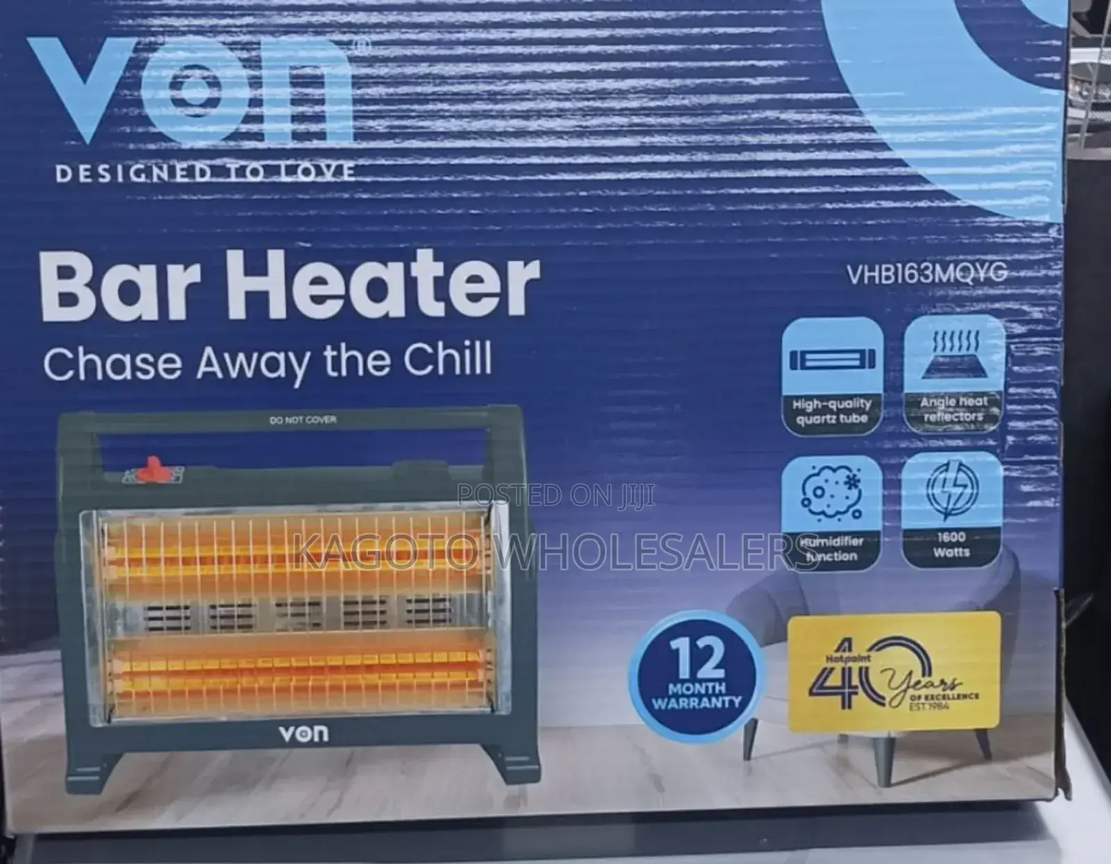 Von Quartz Room Heater + Humidifier (Black Body) Vh